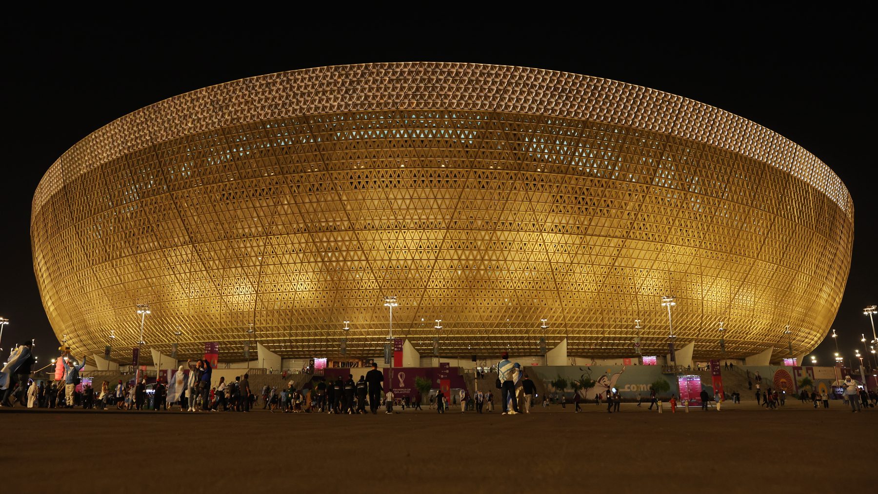 El estadio Lusail, donde se celebra la final del Mundial de Qatar 2022. (Getty)