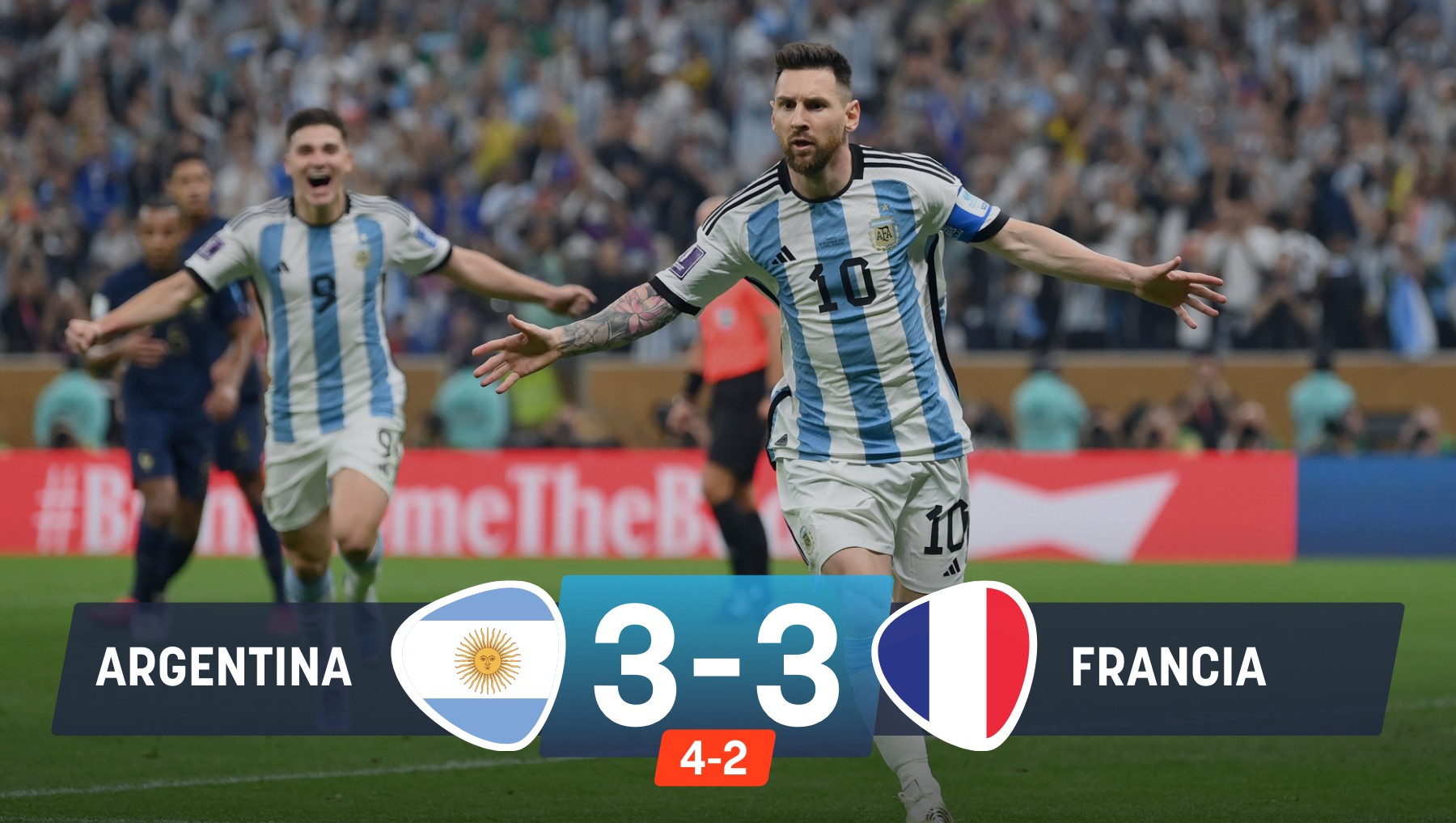 La Argentina de Messi ganó el Mundial al derrotar a Francia por penaltis en la final.