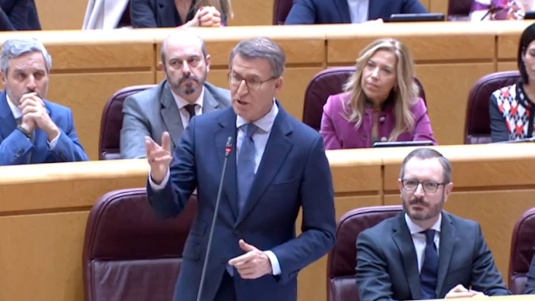 Feijóo en el ‘cara a cara’ con Sánchez en el Senado.