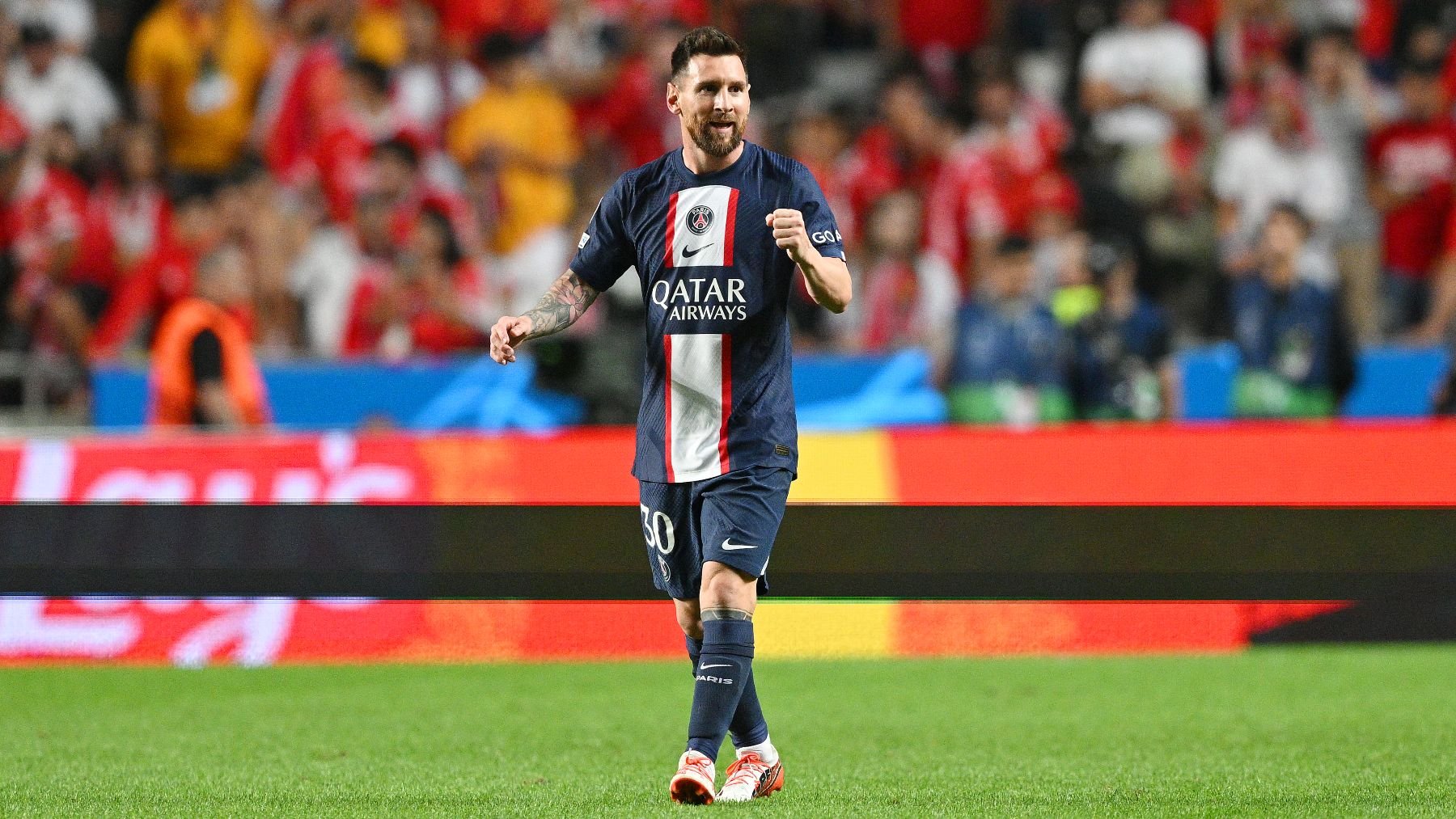 Messi durante un partido con el PSG (Getty)