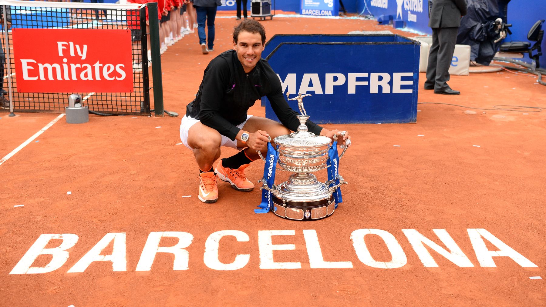 Nadal, tras ganar un Godó. (Getty)