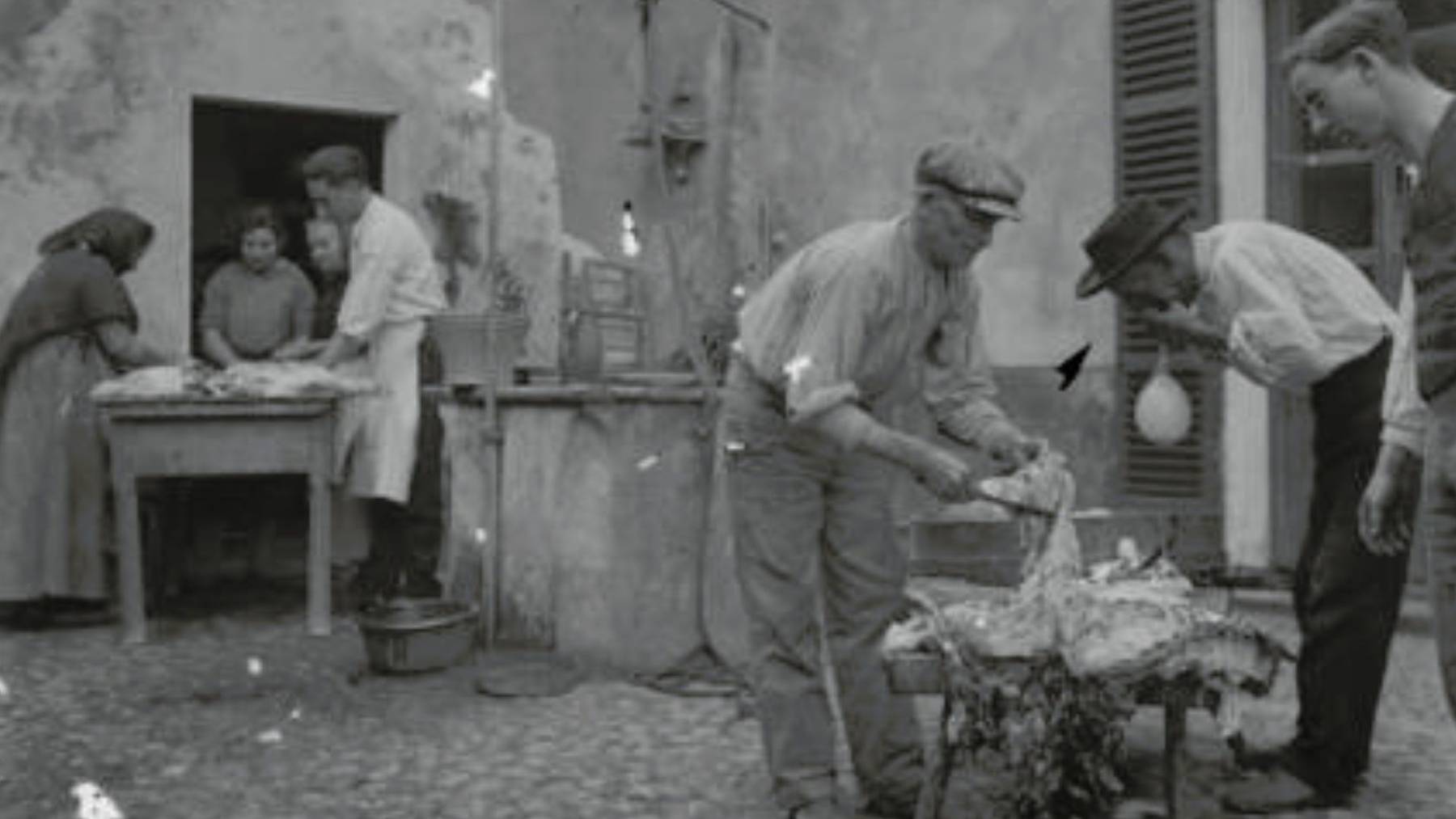 Escena de una matanza, por Josep Pons Frau (Sineu, 1883 – Palma, 1952). Foto: Arxiu Històric de la Universitat de les Illes Balears.