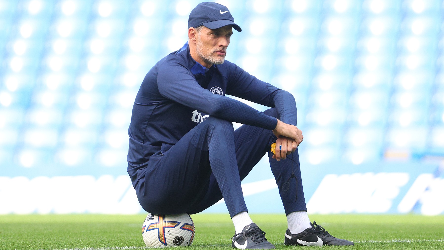 Tuchel durante un entrenamiento del Chelsea (Getty)