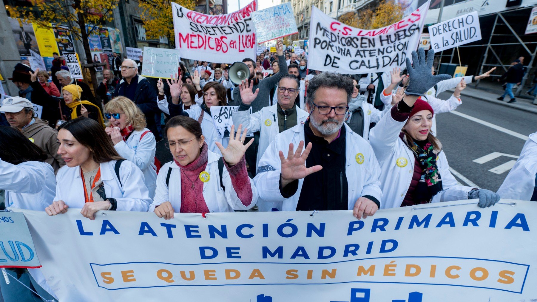 Médicos huelguistas en la Comunidad de Madrid.