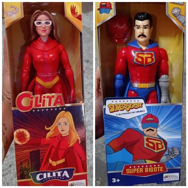 El sátrapa Maduro regala muñecos de ‘Súper Bigote’ y ‘Súper Cilita’ a las víctimas de un trágico alud