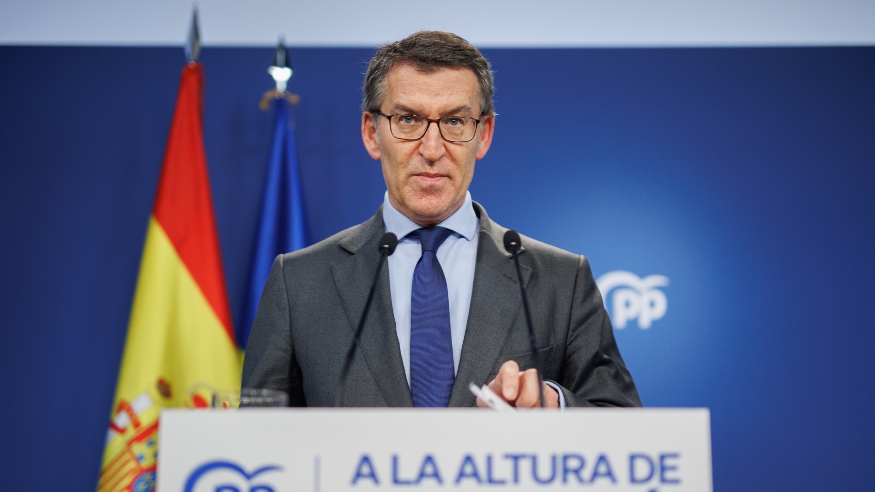 El presidente del PP, Alberto Núñez Feijóo: (Foto: EP)