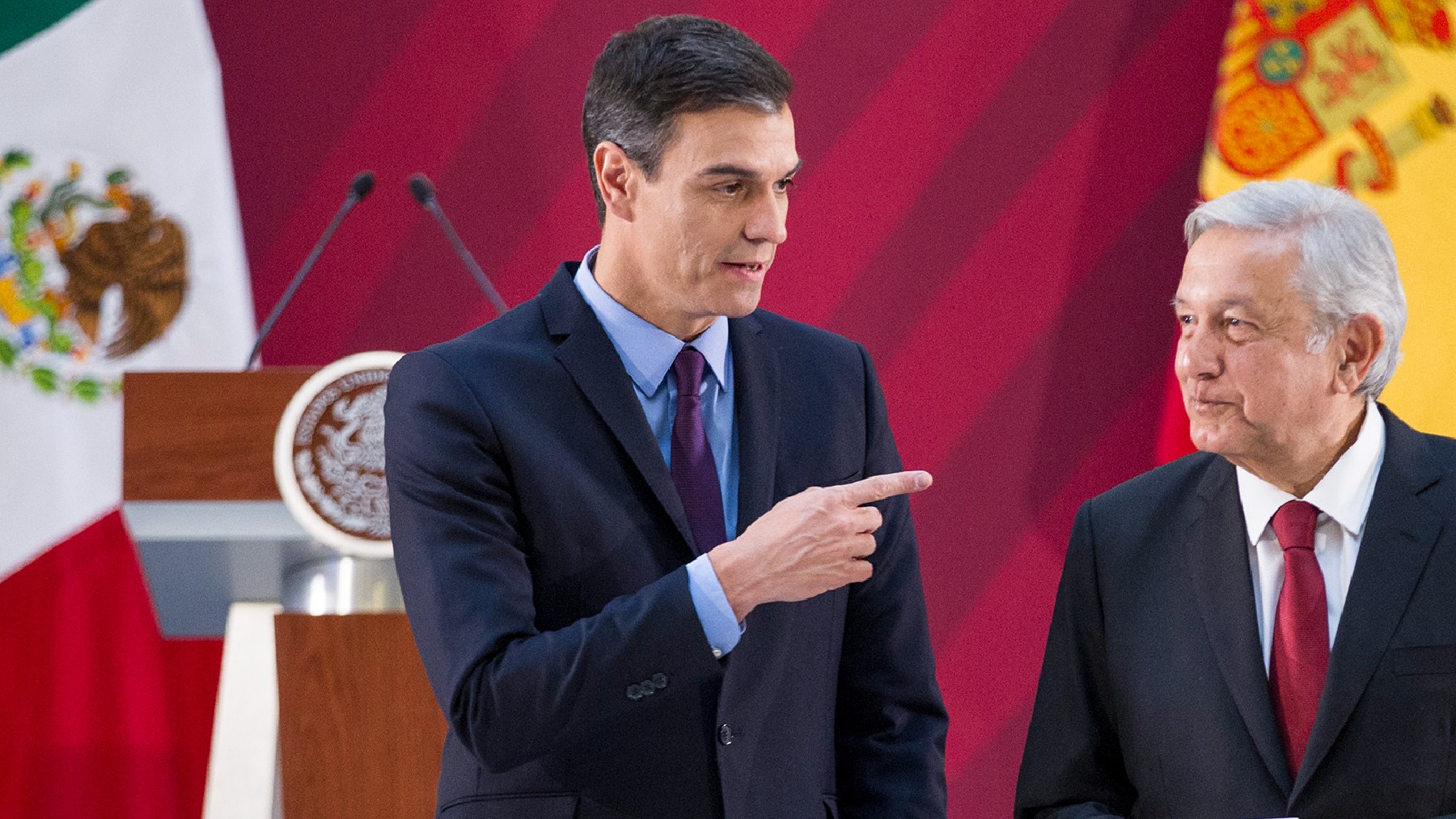 Pedro Sánchez y López Obrador