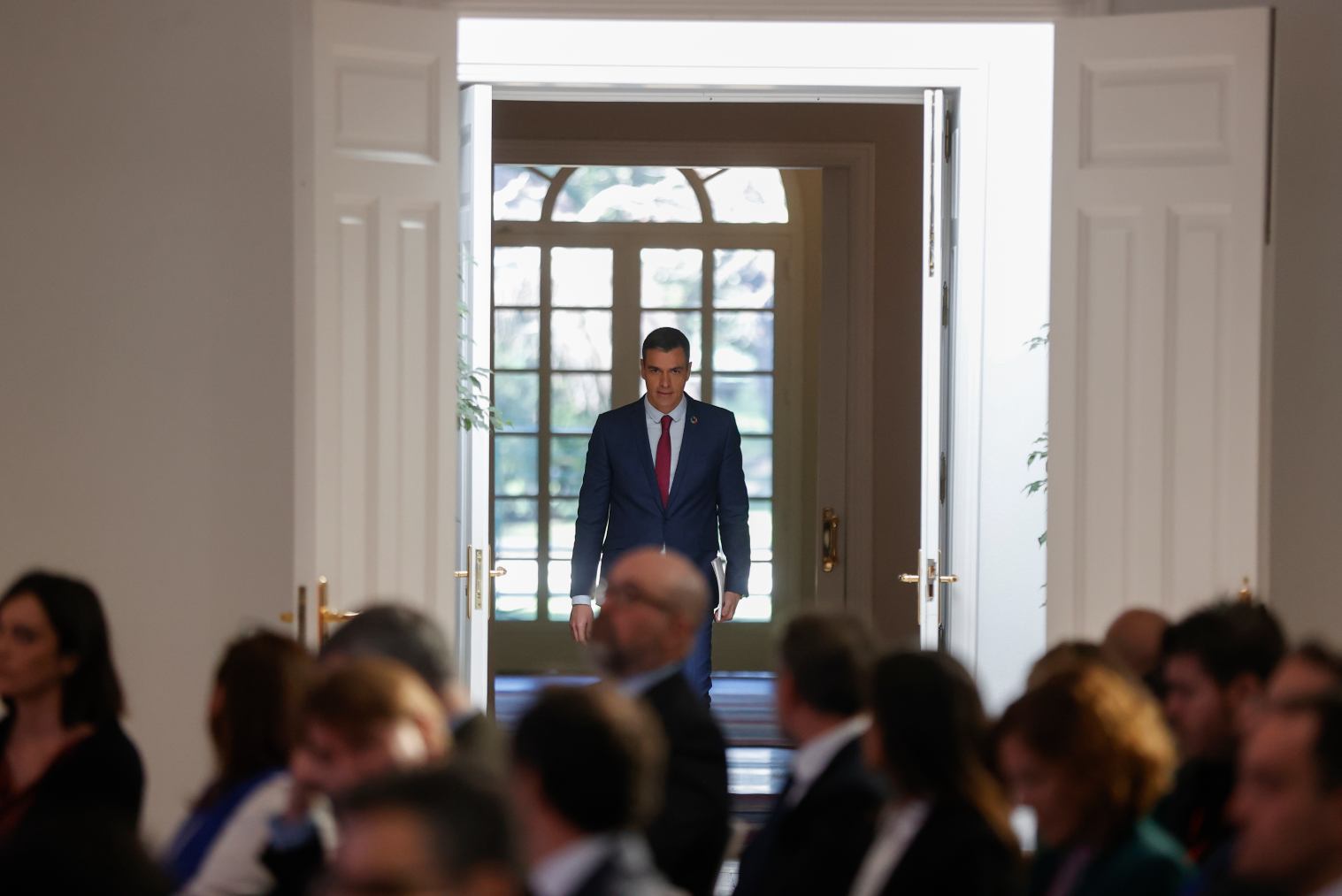 El presidente del Gobierno, Pedro Sánchez, en La Moncloa.