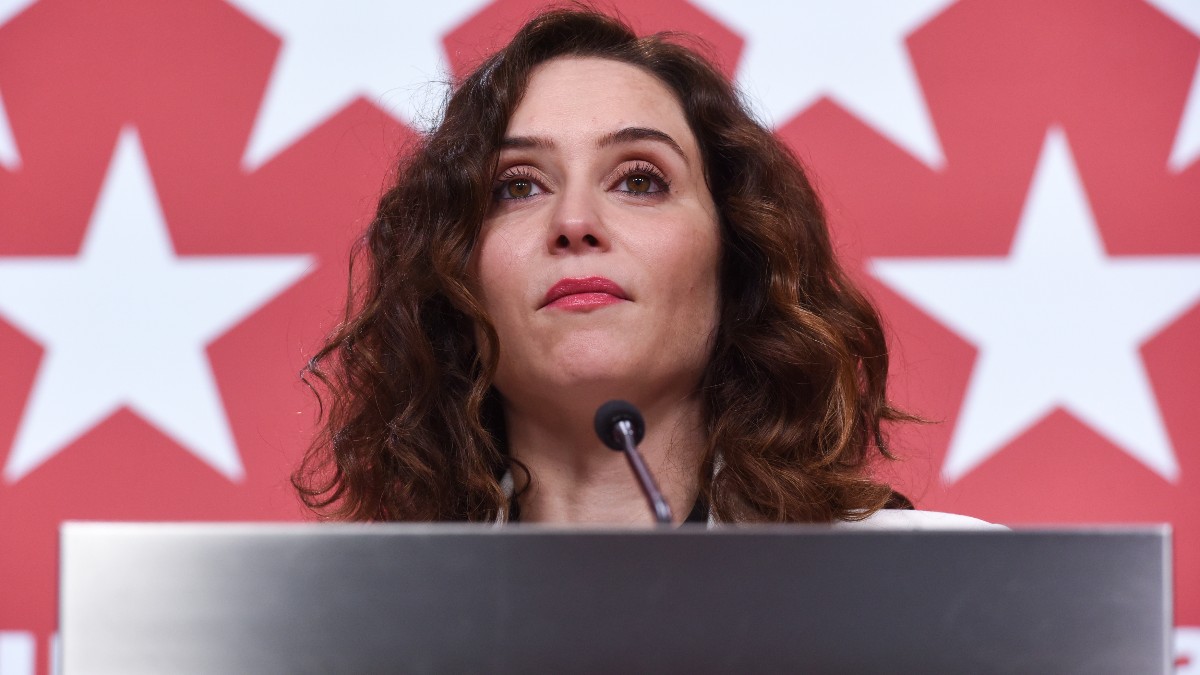 Isabel Díaz Ayuso, en la sede la Comunidad de Madrid en Sol.