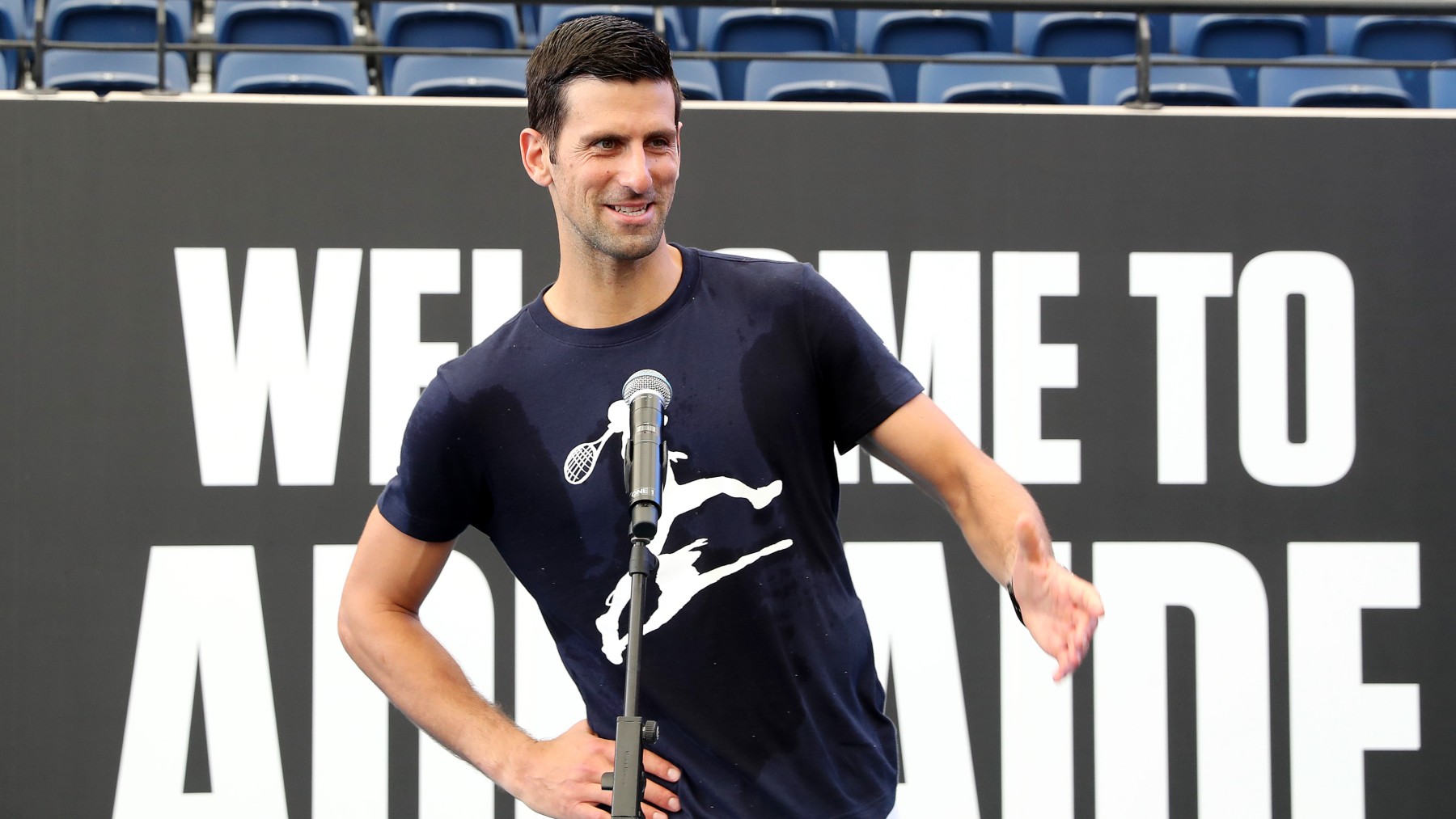 Djokovic, en su atención a los medios en Adelaida. (Getty)