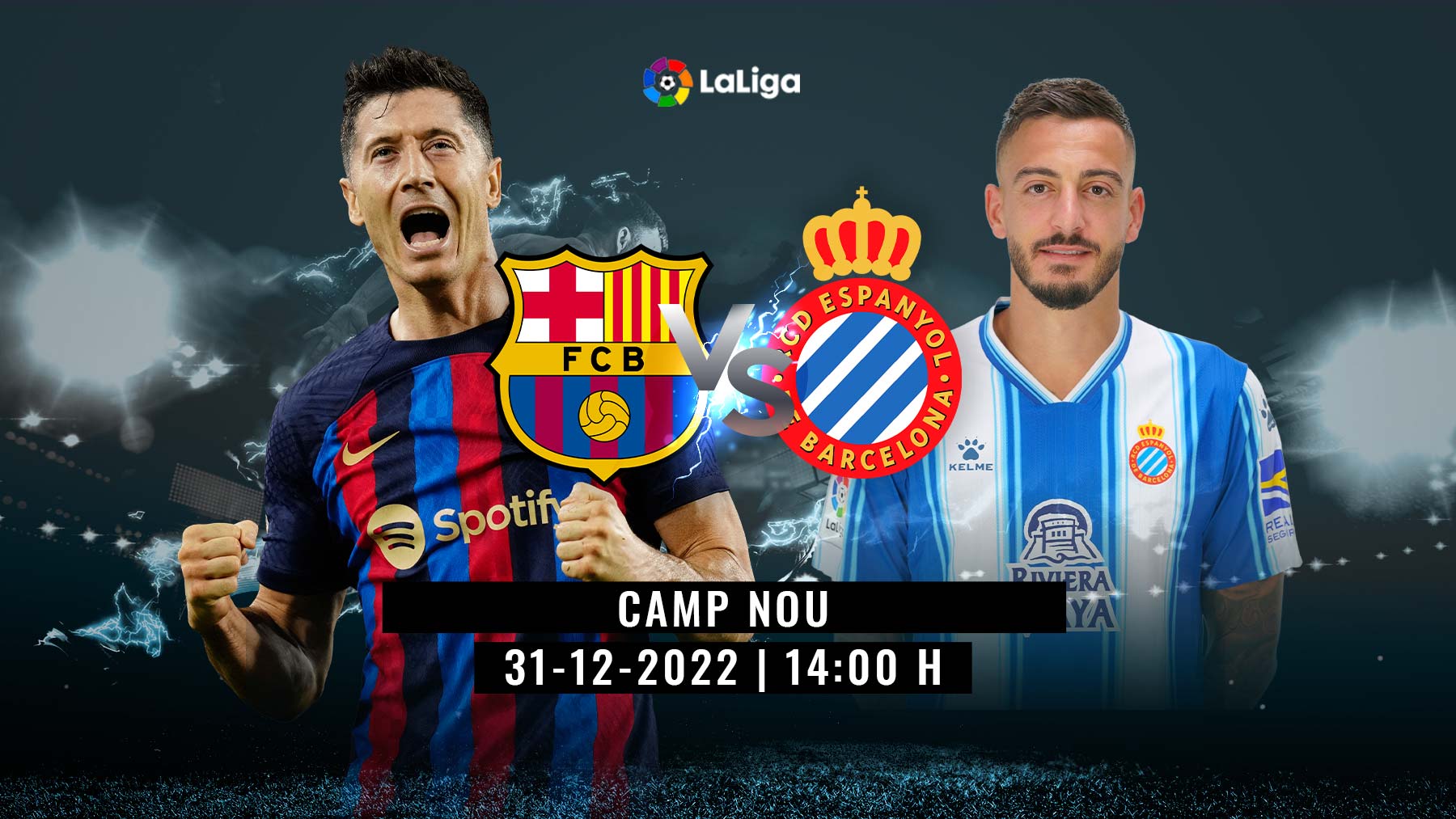 Barcelona y Espanyol se miden en la jornada 15 de Liga.