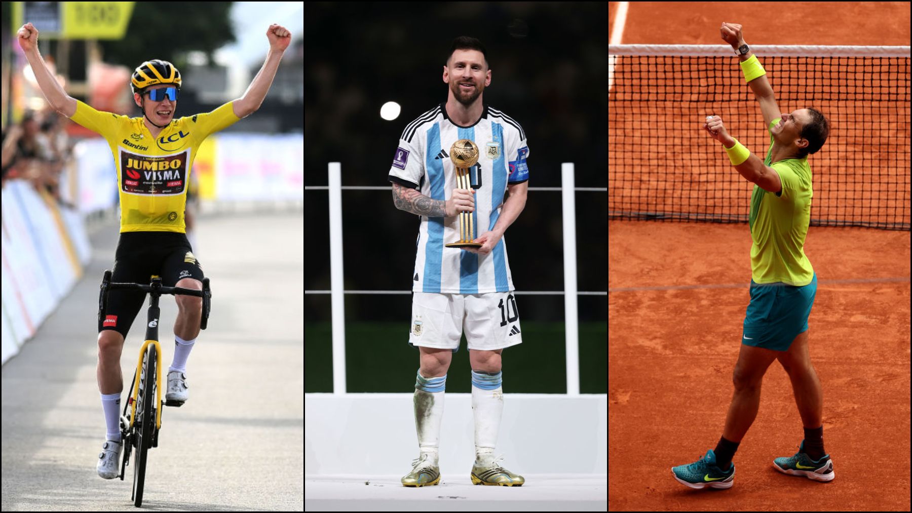 Vingegaard, Messi o Nadal, triunfadores en 2022.