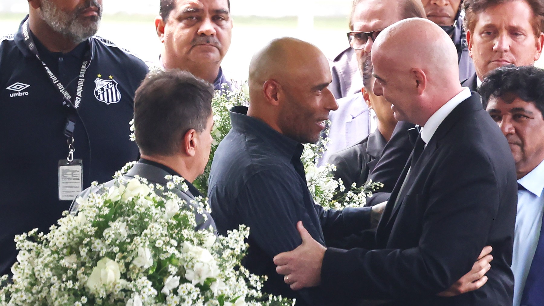 Infantino, en el funeral de Pelé.