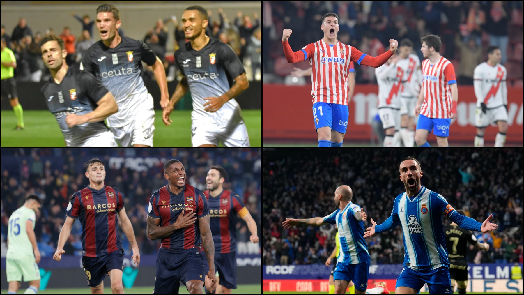 Ceuta, Sporting, Levante y Espanyol, protagonistas de la jornada de Copa. (EFE)