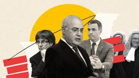 Carles Puigdemont, Pablo Llarena y Pedro Sánchez.