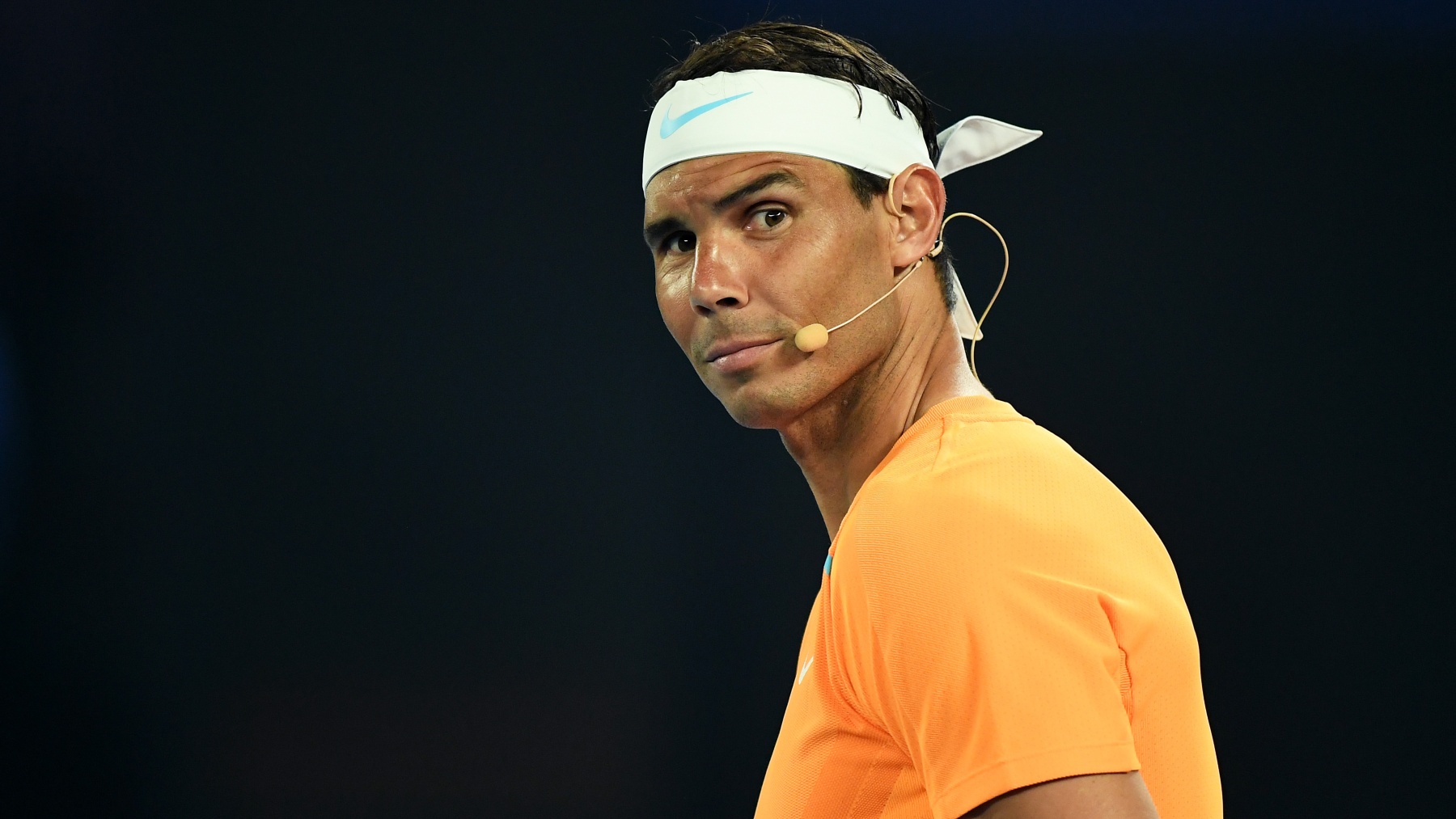 Rafa Nadal, en la exhibición previa al Open de Australia. (Getty)