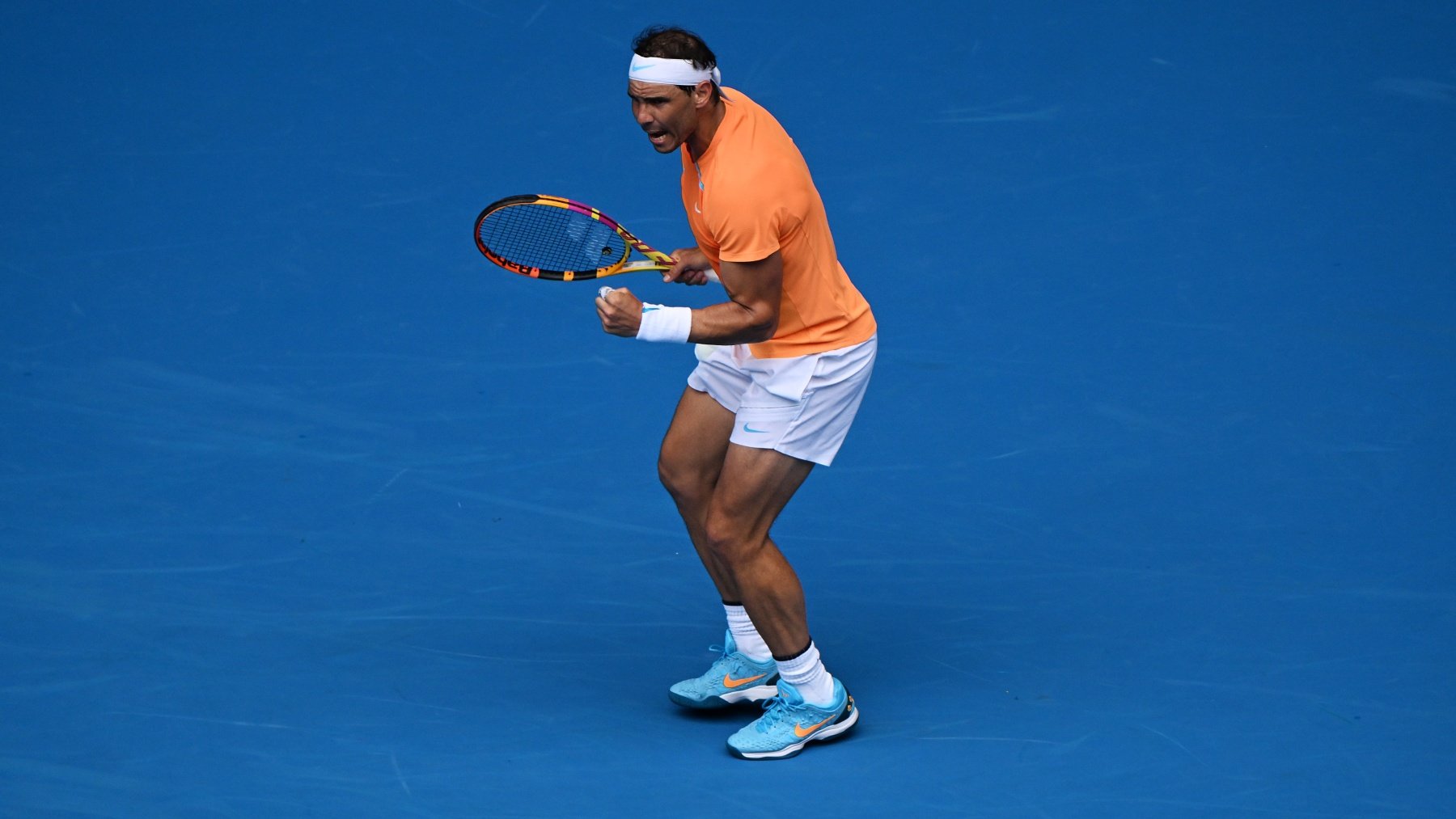 Rafa Nadal celebra un punto en el Open de Australia. (Getty)