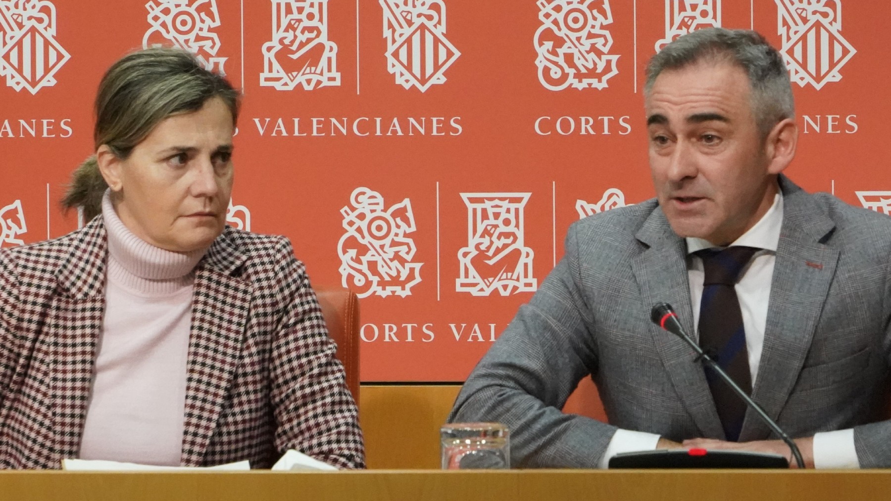 Los portavoces adjuntos del PP en las Cortes Valencianas Elena Bastidas y Miguel Barrachina.