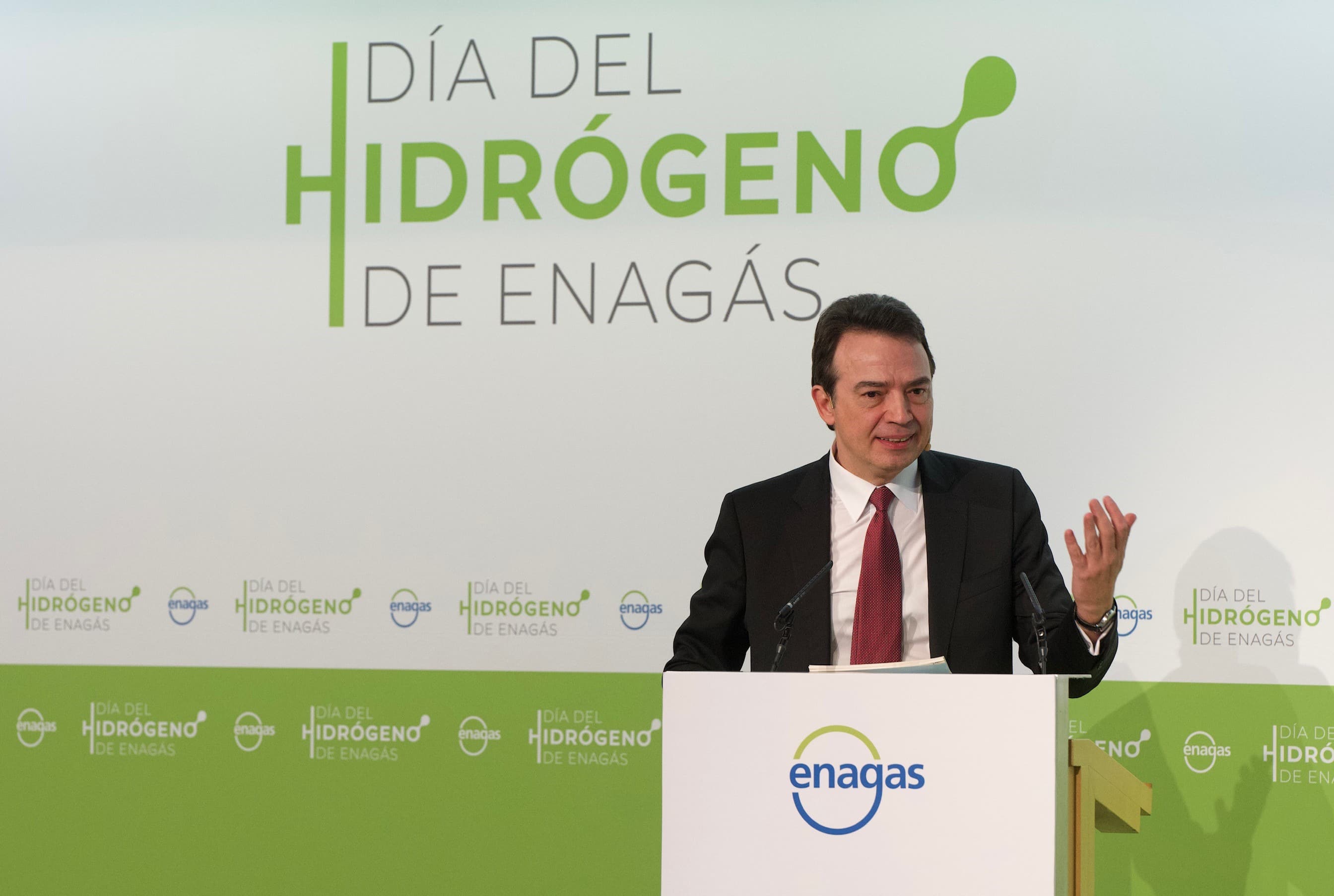 El Consejero Delegado de Enagás, Arturo Gonzalo, durante su intervención en el Día del Hidrógeno de Enagás