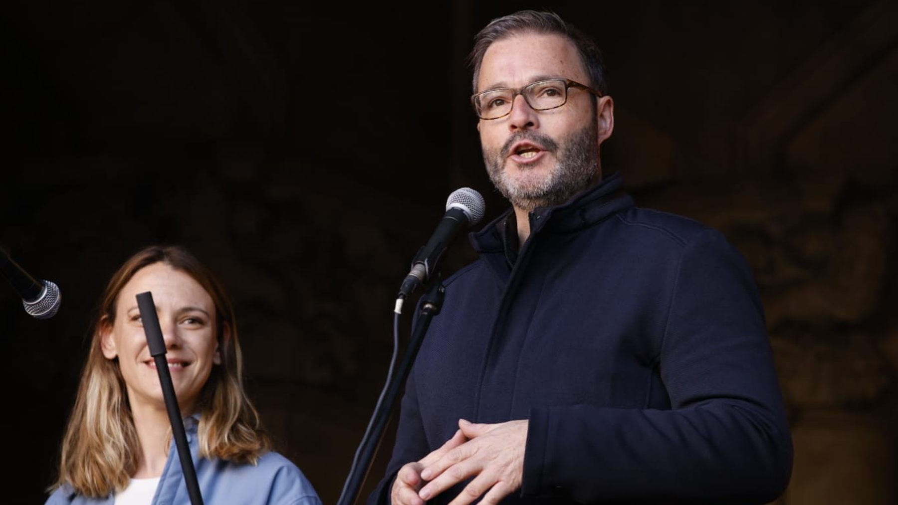 El alcalde socialista de Palma, José Hila , en el pregón de las fiestas de Sant Sebastià.