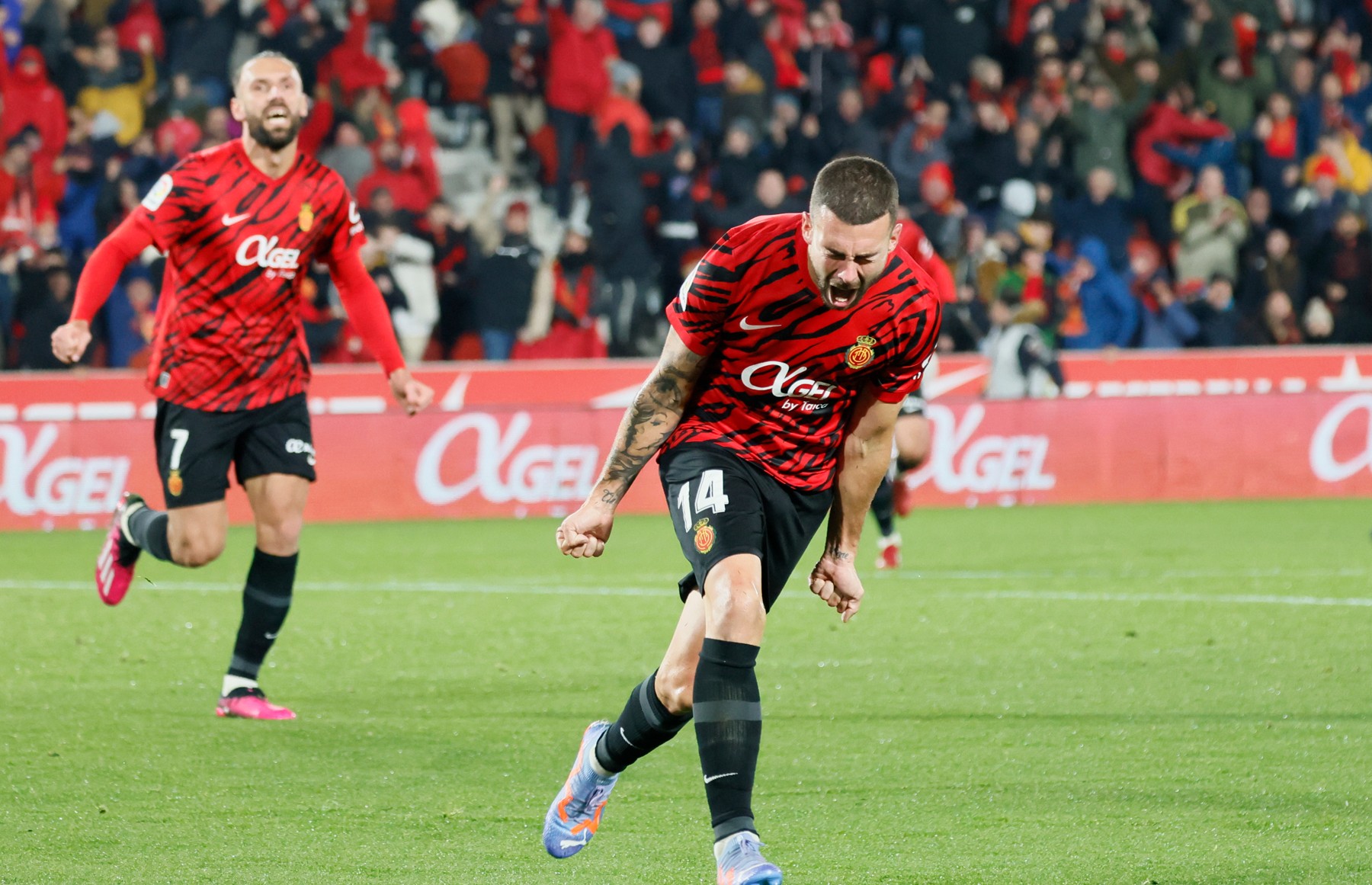 Dani Rodríguez celebra su gol