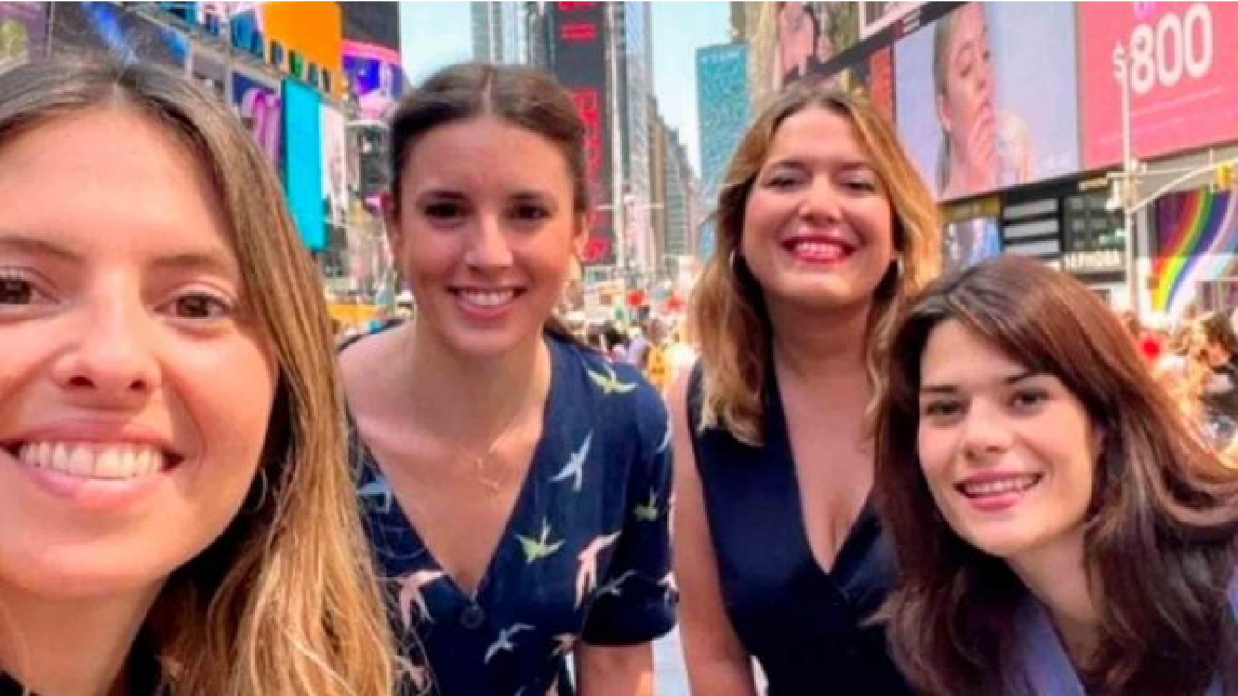 Irene Montero y sus asesoras en Nueva York.