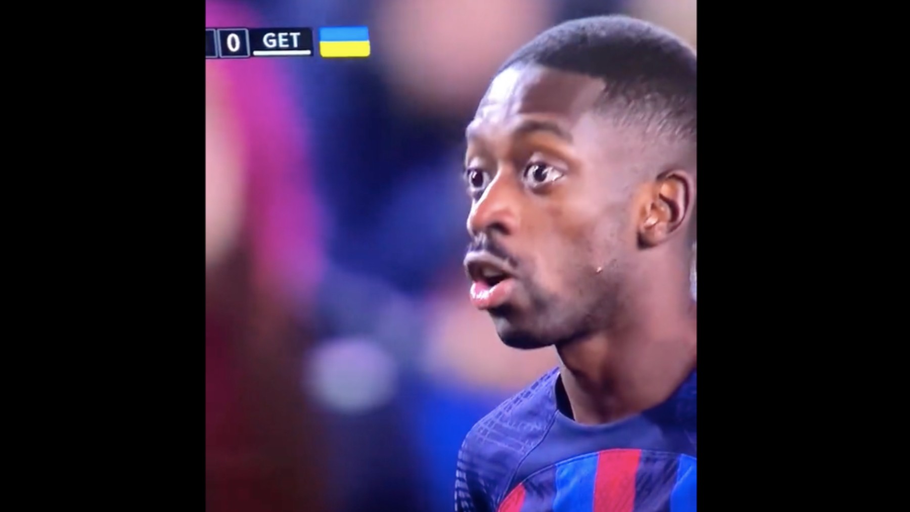 Ousmane Dembélé, durante el partido ante el Getafe. (Captura)