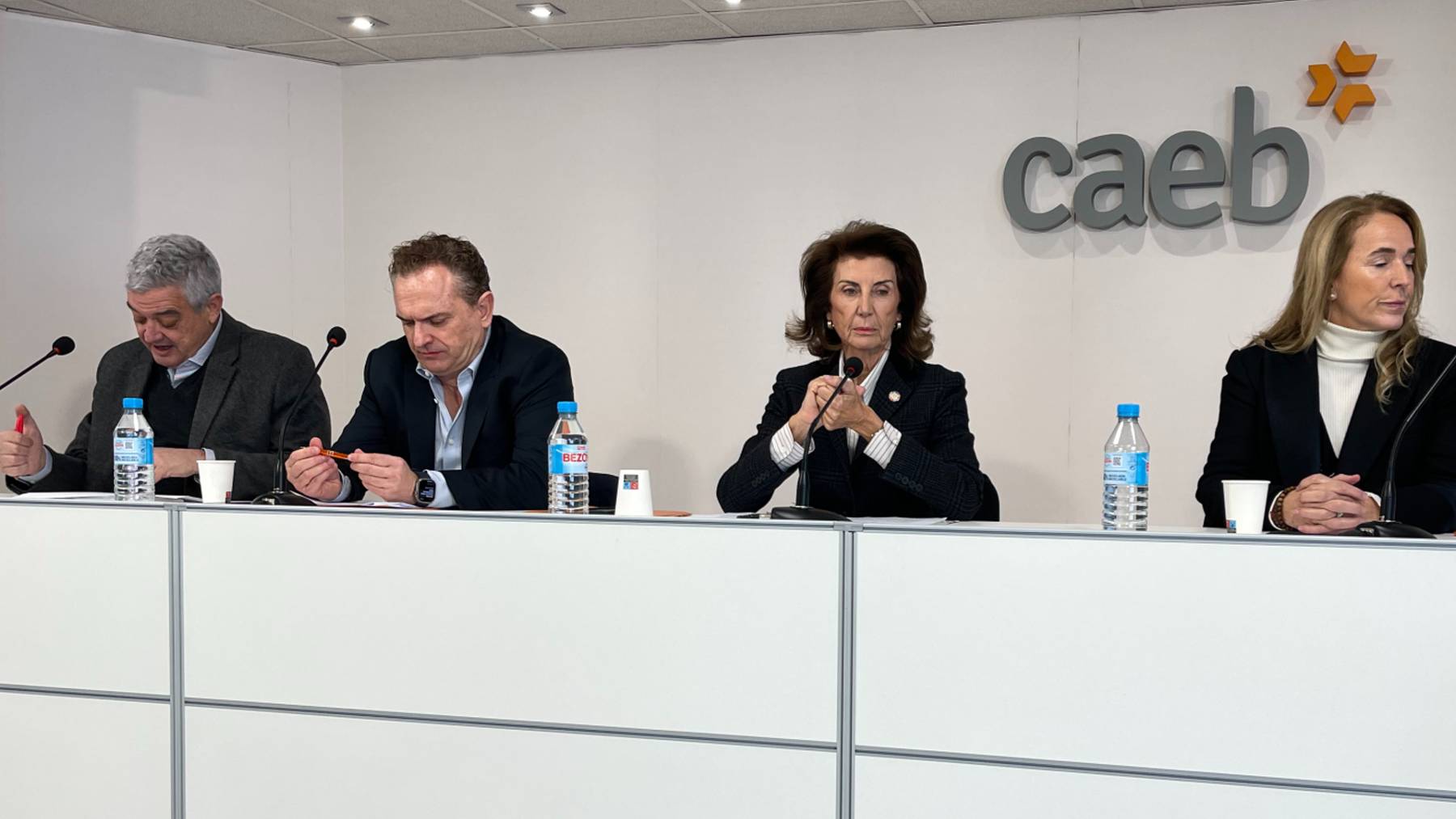 Luis Martín, Óscar Carreras, Carmen Planas y Fanny Alba durante la rueda de prensa.