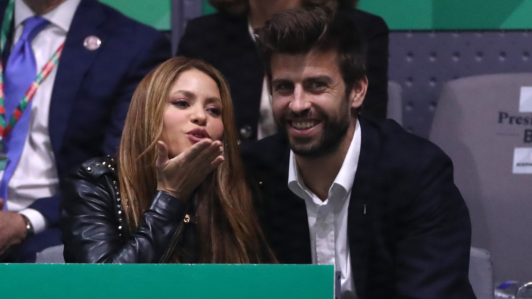 Shakira y Piqué, en la Copa Davis. (Getty)