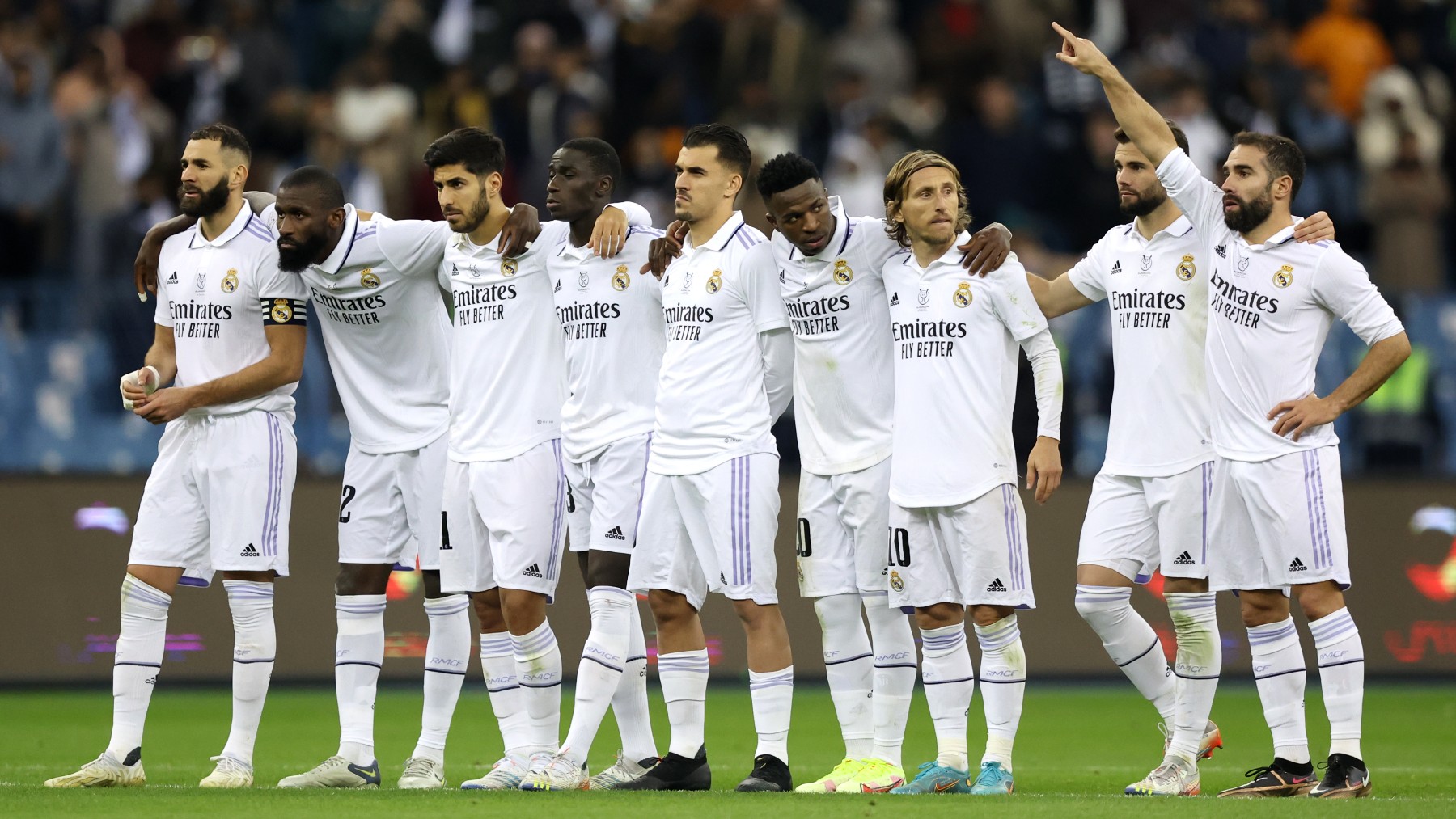 Los jugadores del Real Madrid en la Supercopa de España. (Getty)