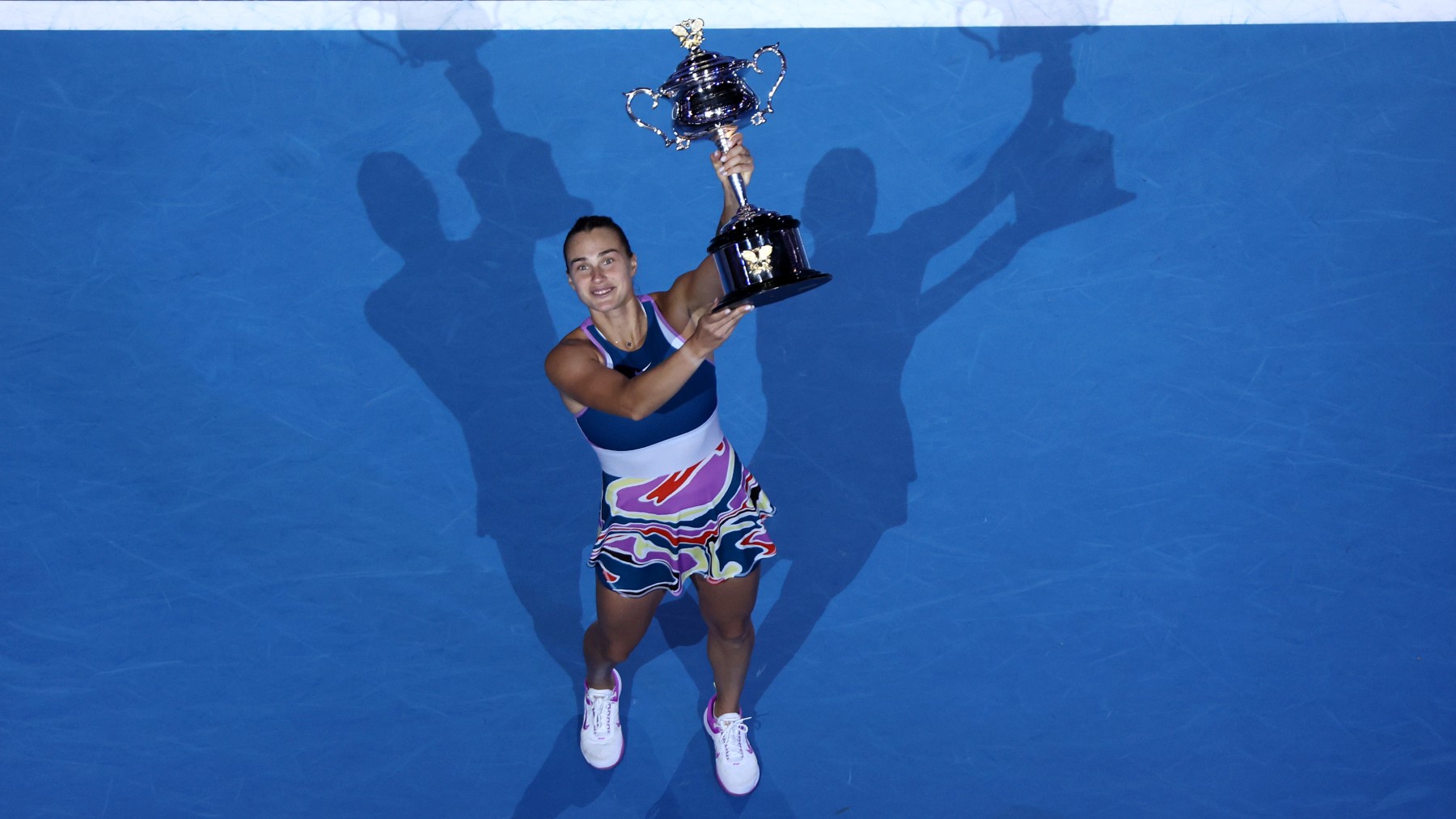 Sabalenka, con el título de campeona del Open de Australia 2023. (Getty)
