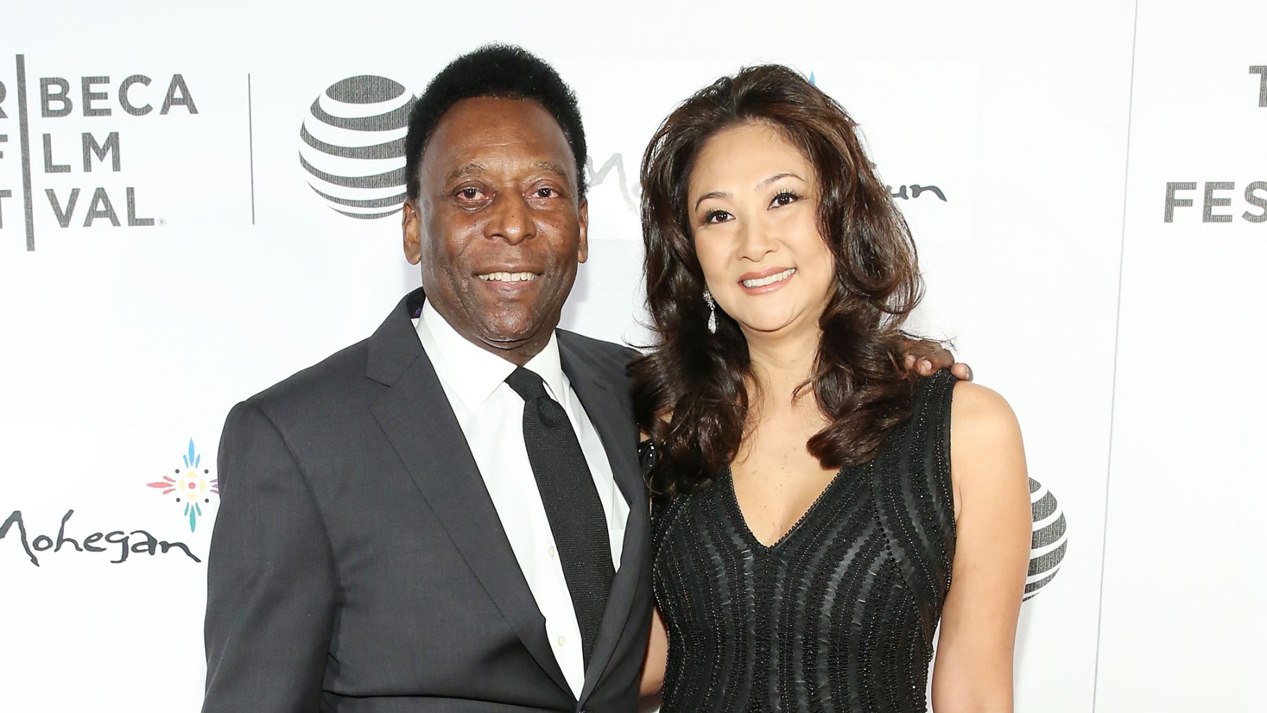 Pelé y su viuda, Marcia Aoki. (Getty)