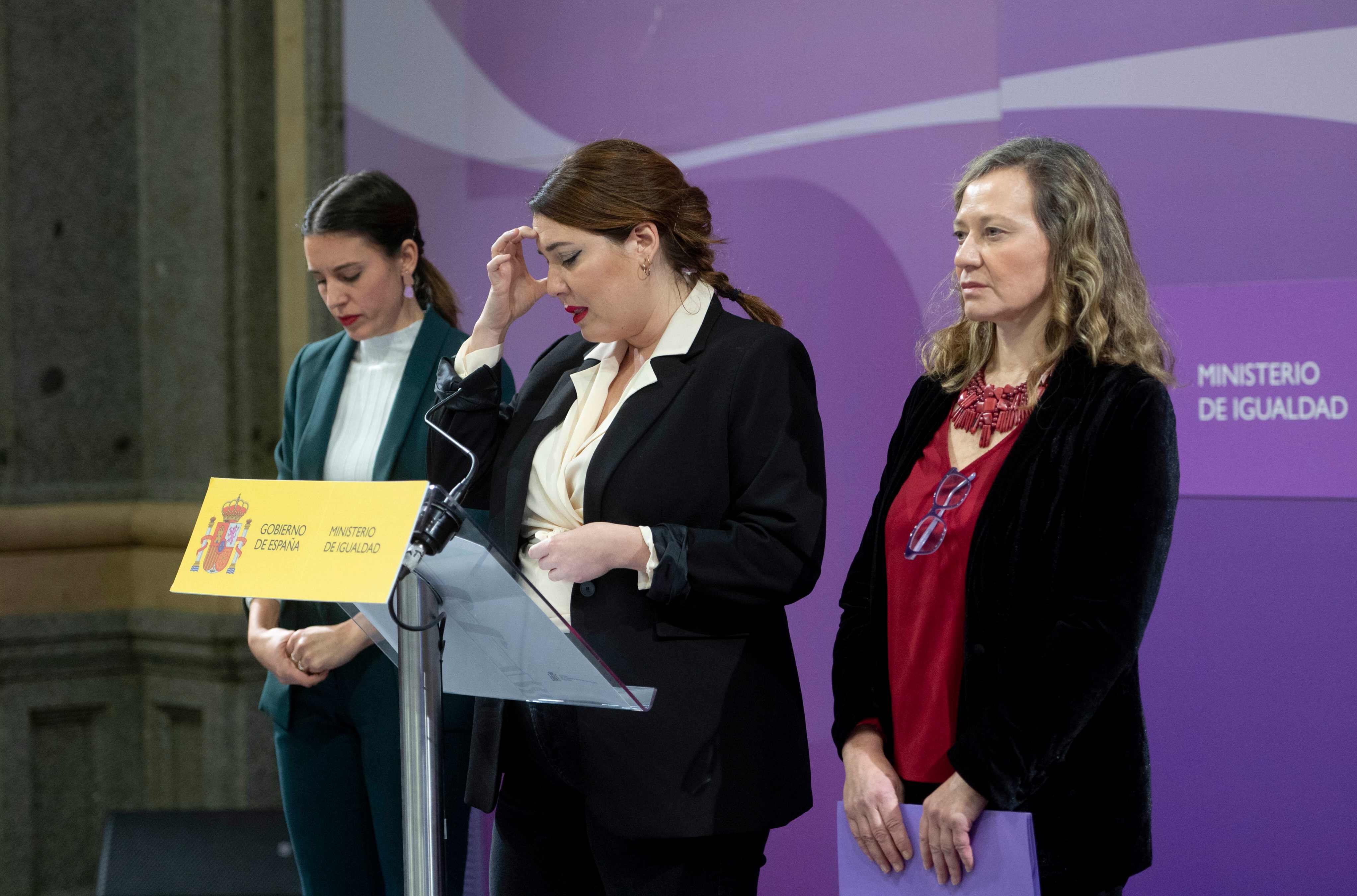 Irene Montero, Ángeles ‘Pam’ Rodríguez y Victoria Rosell