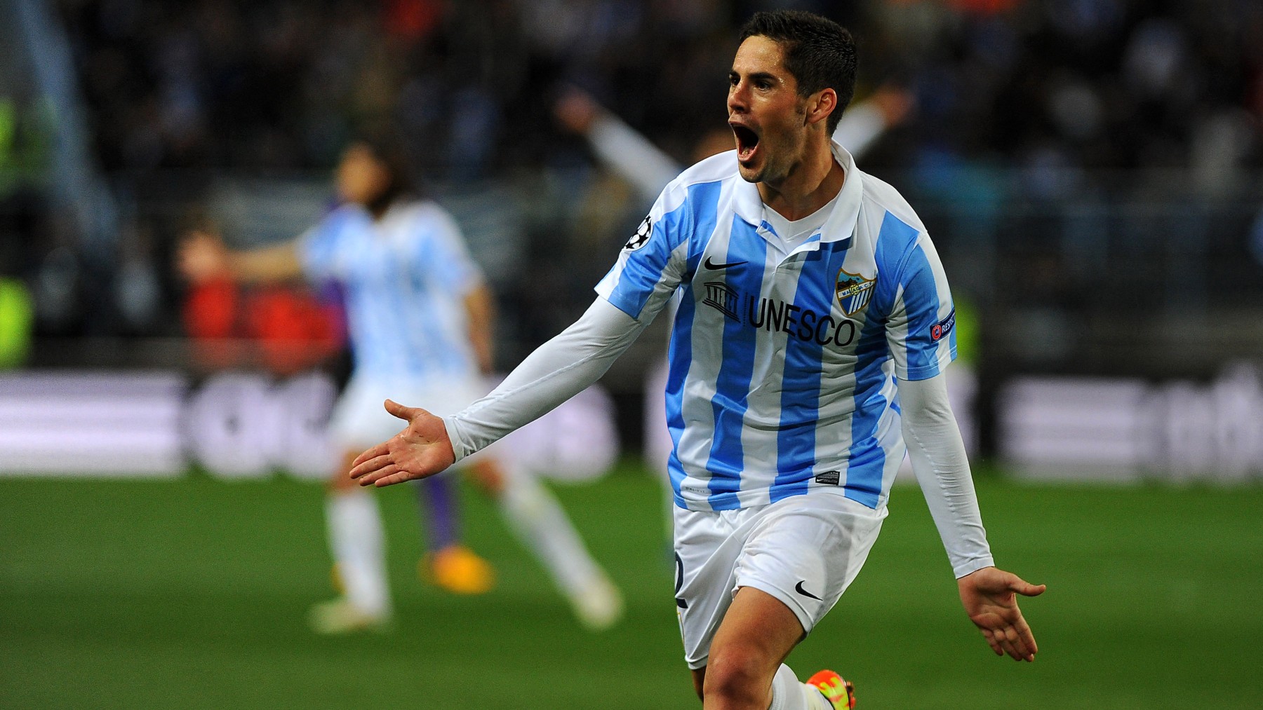 Isco celebra un gol con el Málaga. (AFP)