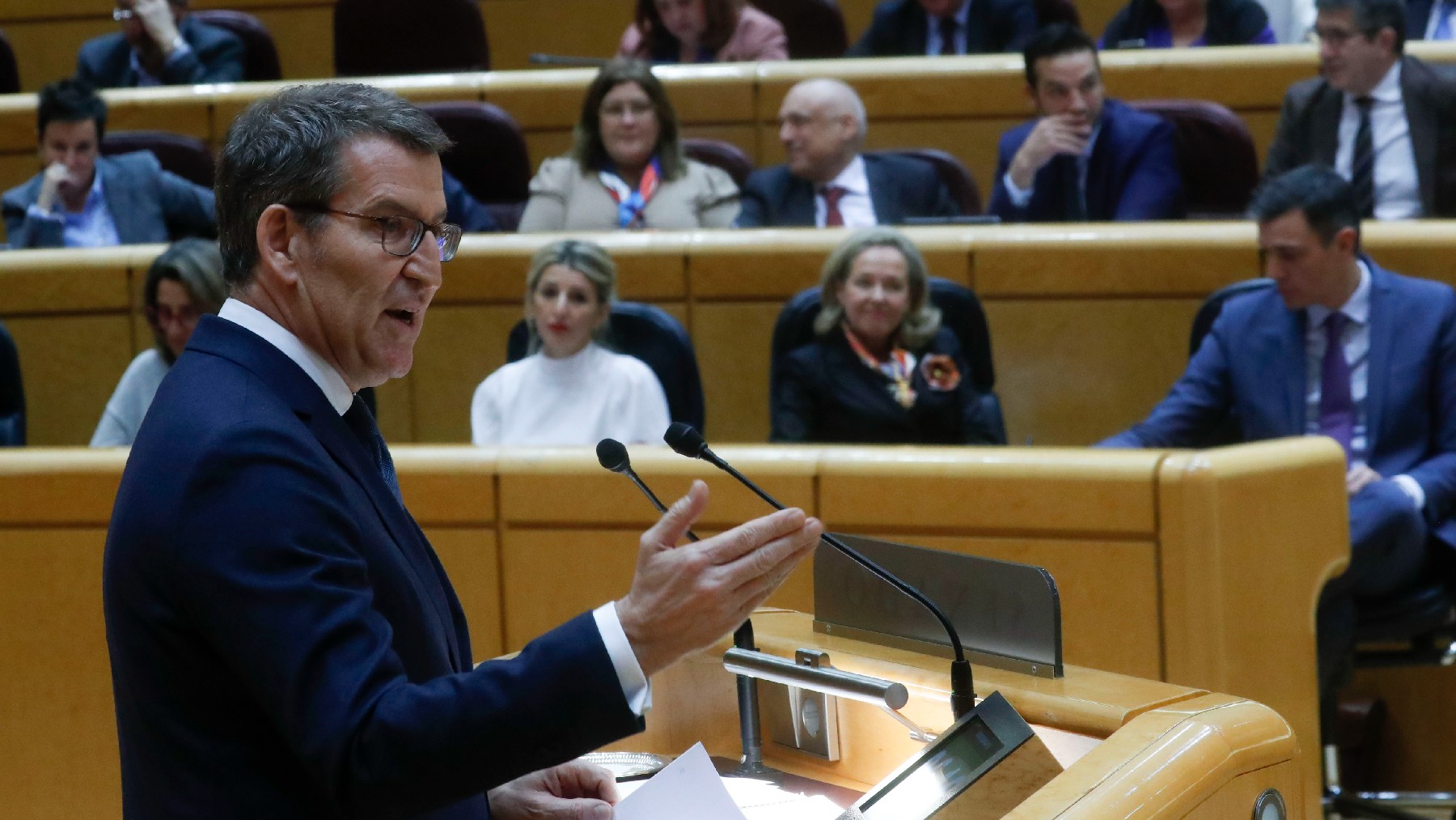 Feijóo este martes en el Senado. (Foto: EFE)