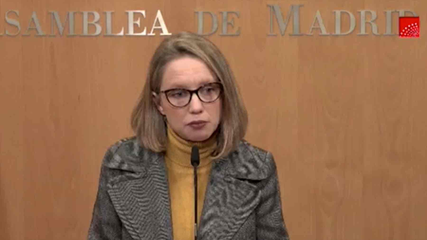 La portavoz de Podemos en la Asamblea de Madrid, Carolina Alonso.