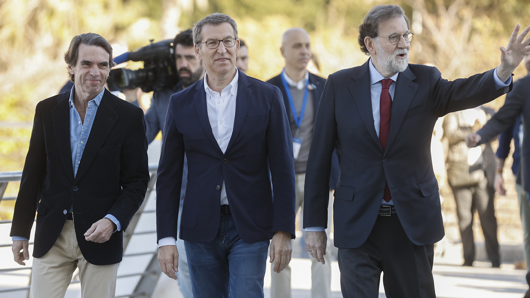 José María Aznar, Alberto Núñez Feijóo y Mariano Rajoy