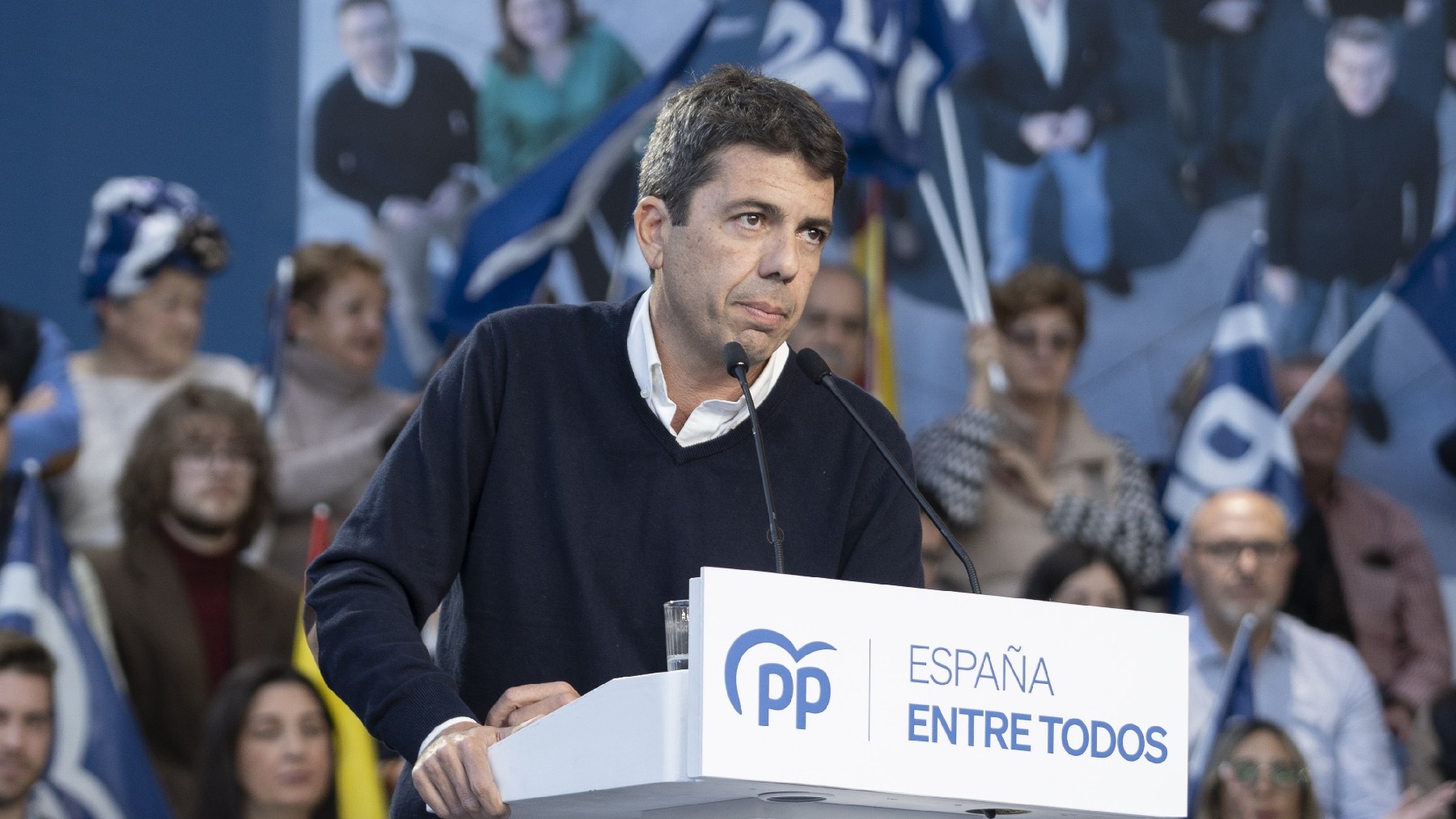Carlos Mazón este domingo en la Convención del PP en Valencia. (Foto: EFE)