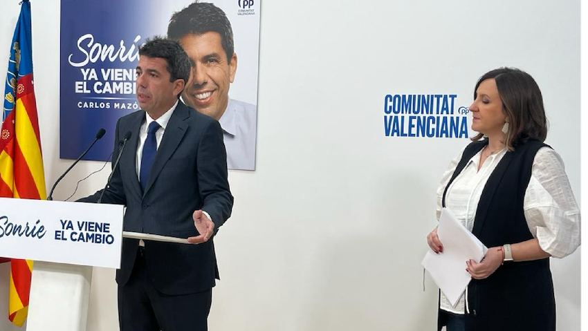 Mazón y Catalá, hoy, en la sede del PP valenciano.