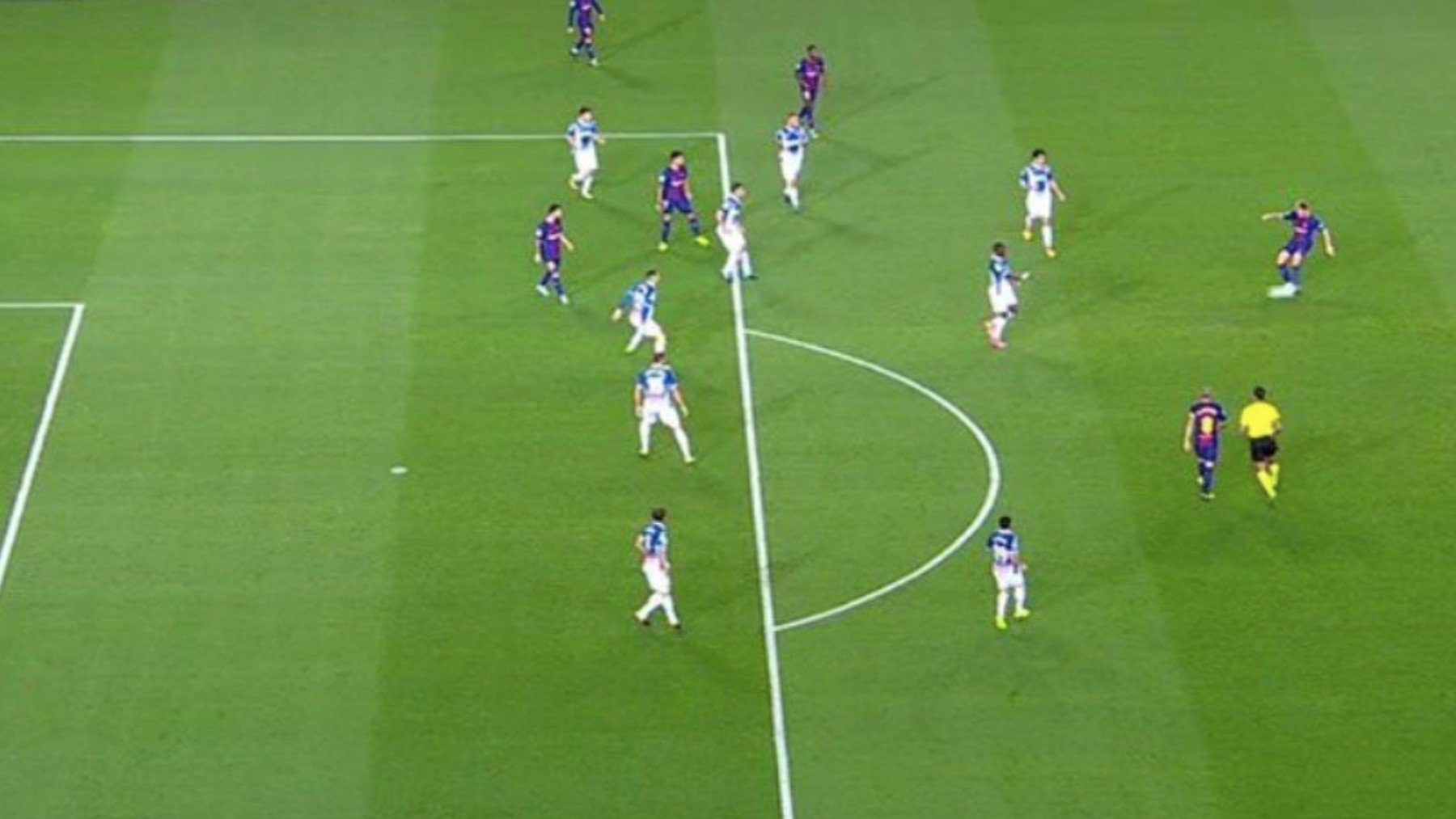 Fuera de juego de Leo Messi ante el Espanyol.