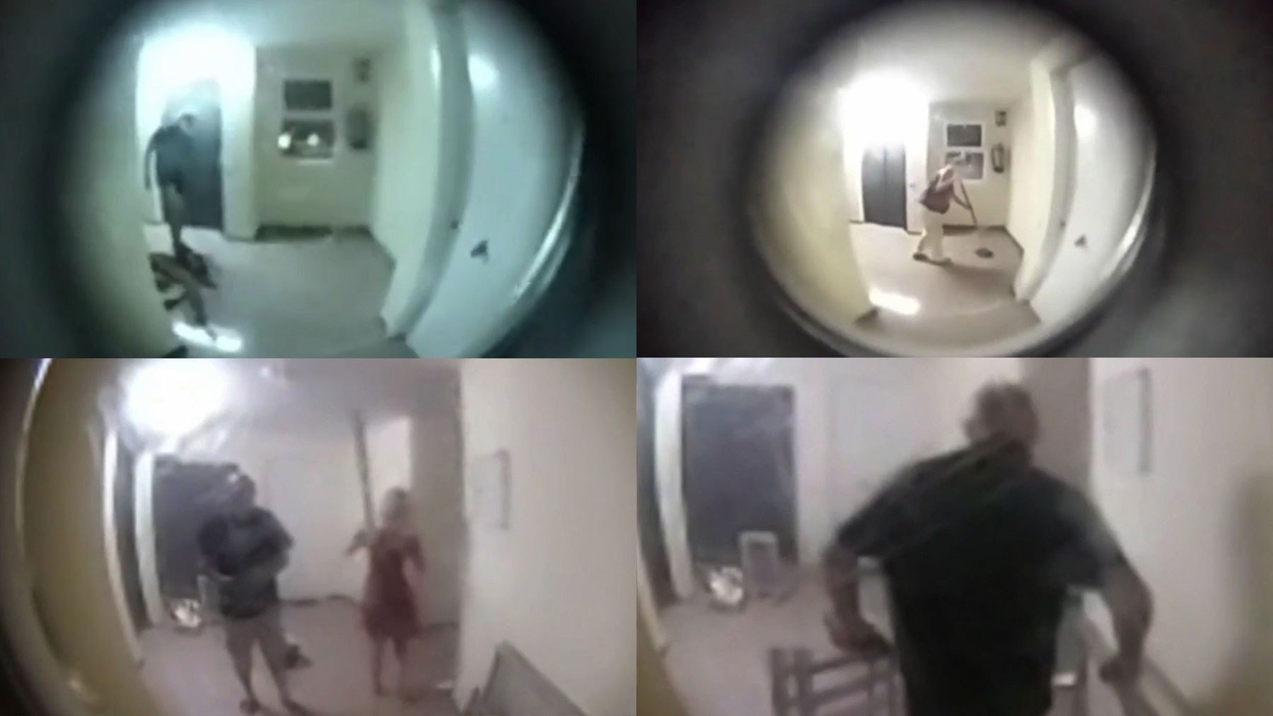 Los presuntos asesinos limpiando la escena del crimen