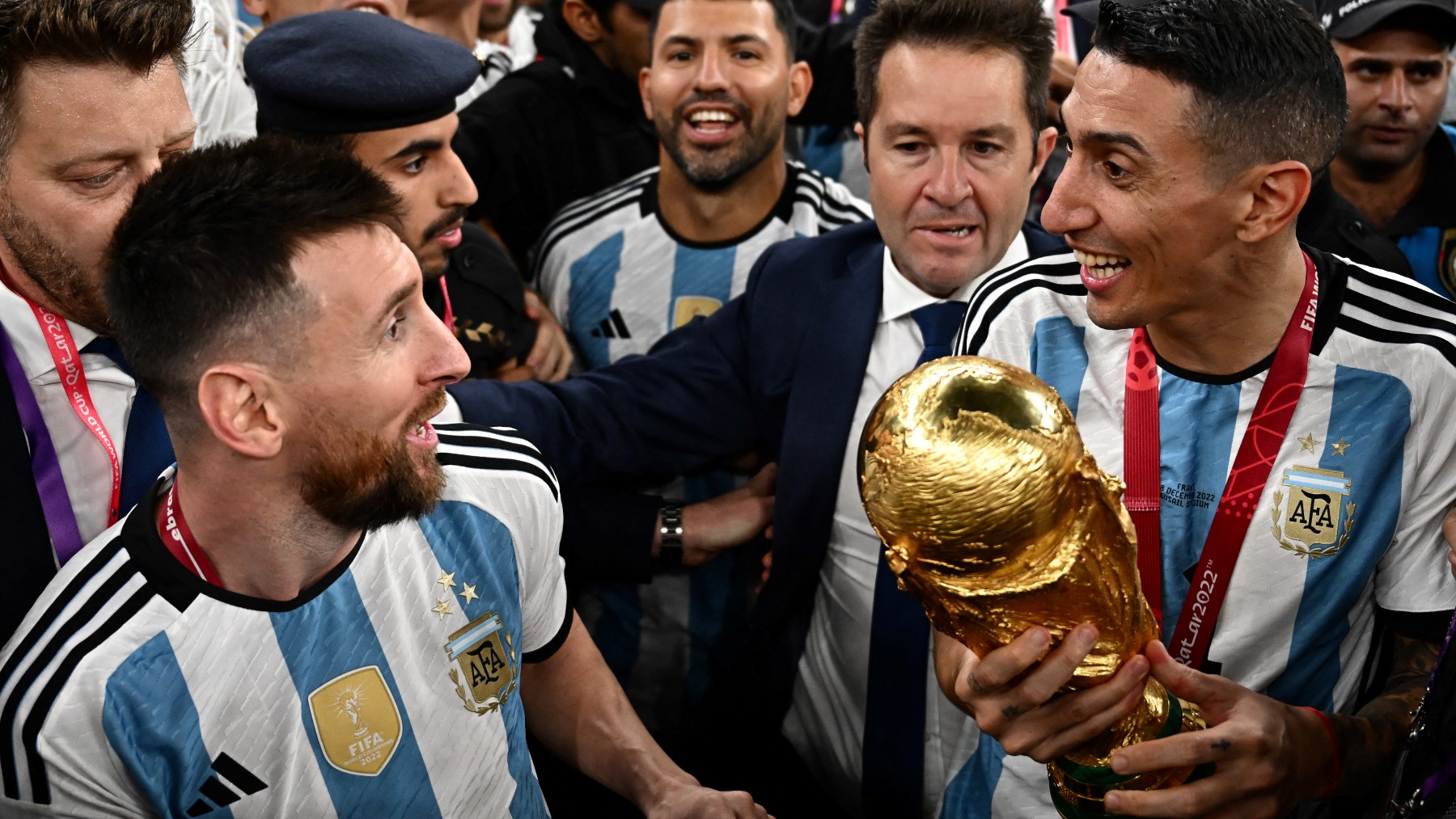 Messi y Di María. (AFP)