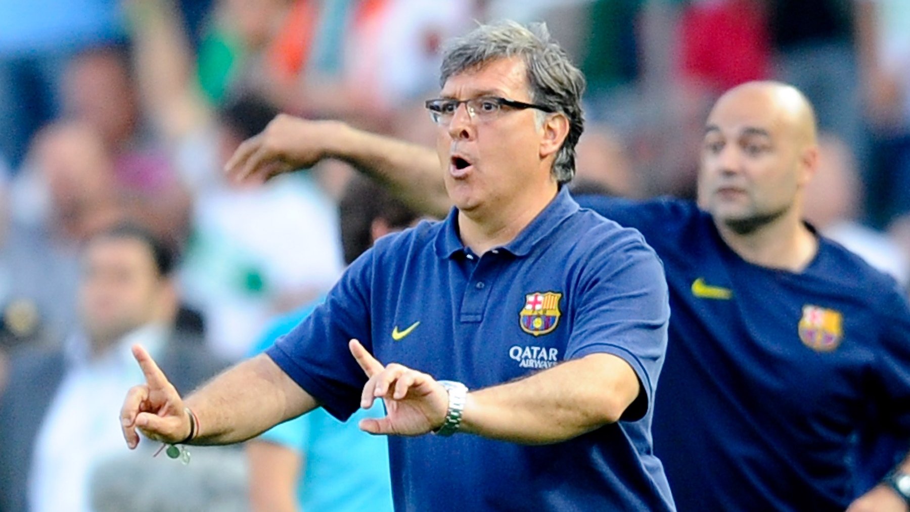 El Tata Martino durante su época en el Barça. (Getty)