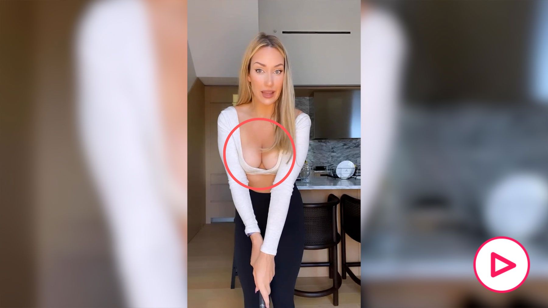 El descuido viral de Paige Spiranac enseñando a coger un palo de golf