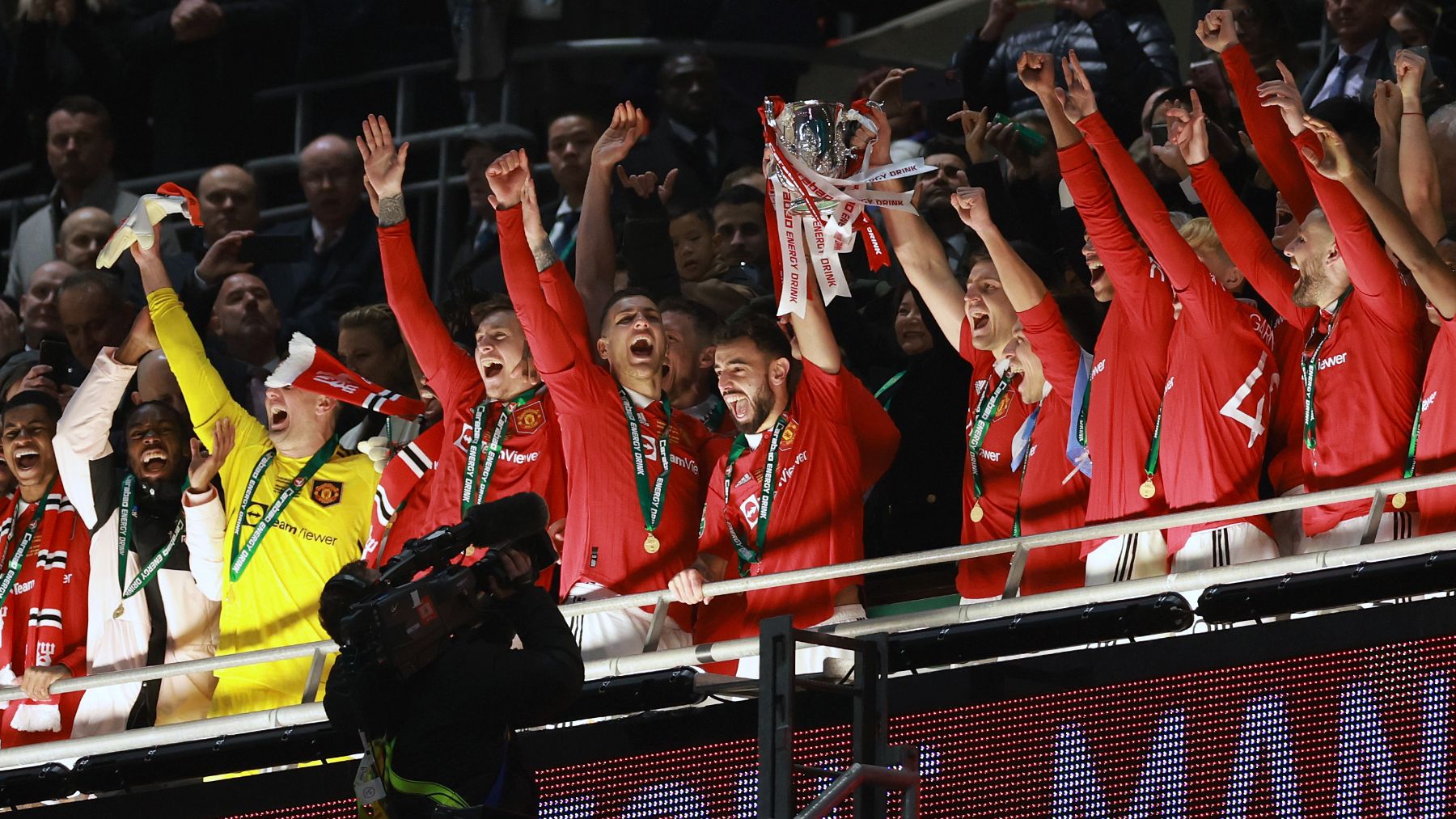 El Manchester United celebra la Carabao Cup (Getty)