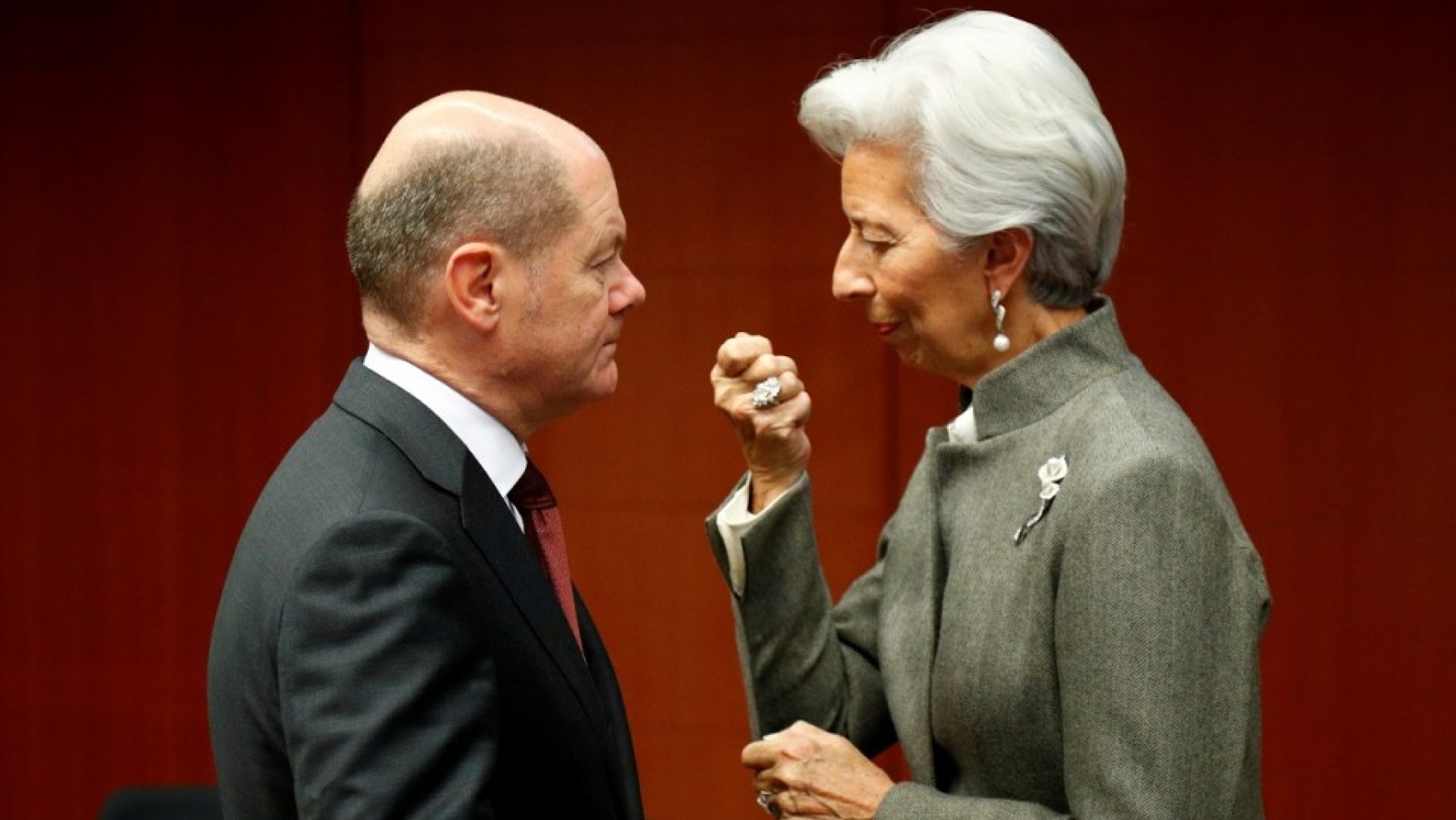Olaf Scholz y Christine Lagarde.