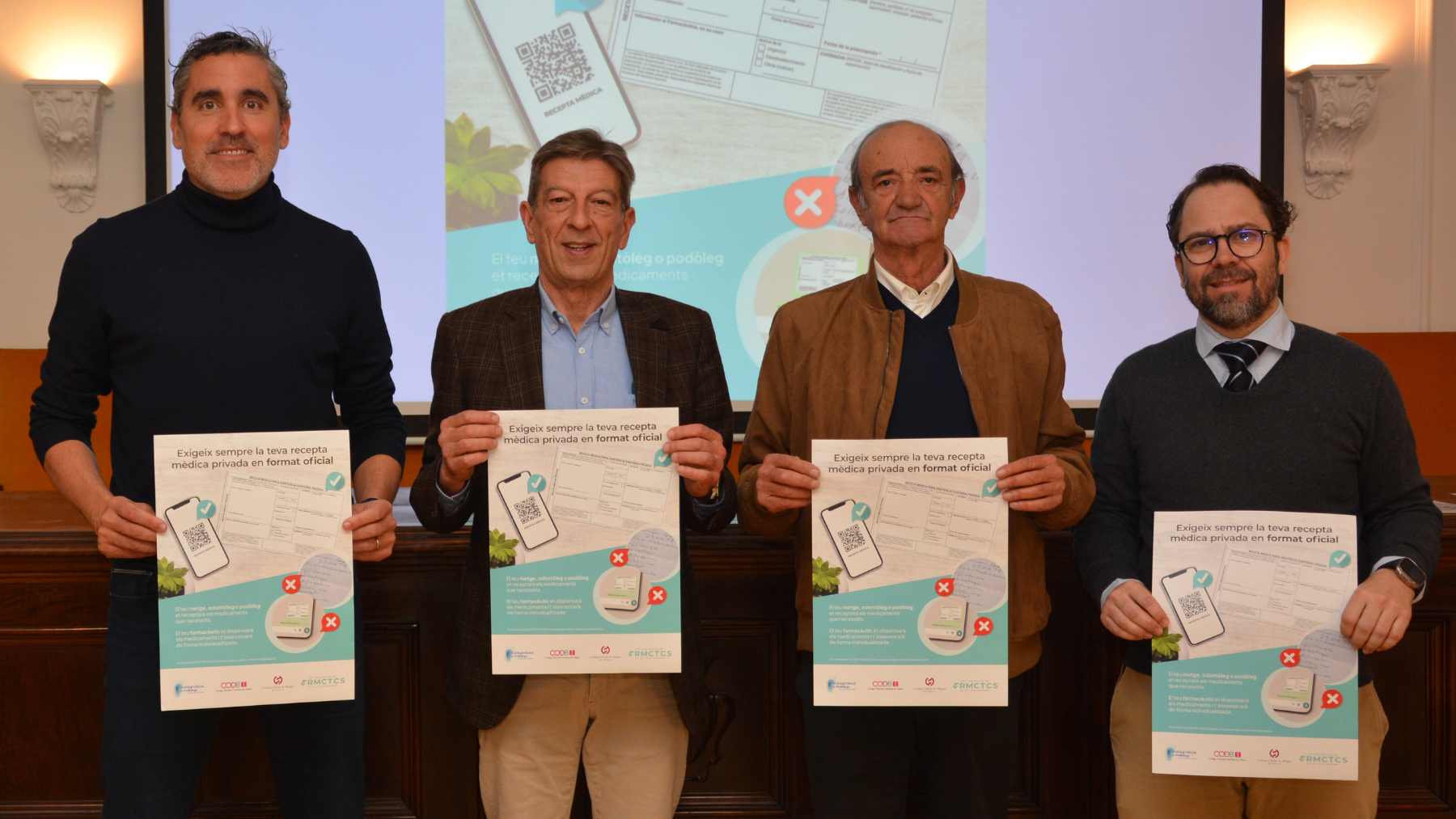 Antoni Real (Farmacéuticos), Carles Recasens (Médicos), Josep Claverol (Podólogos) e Ignacio García-Moris (Dentistas).