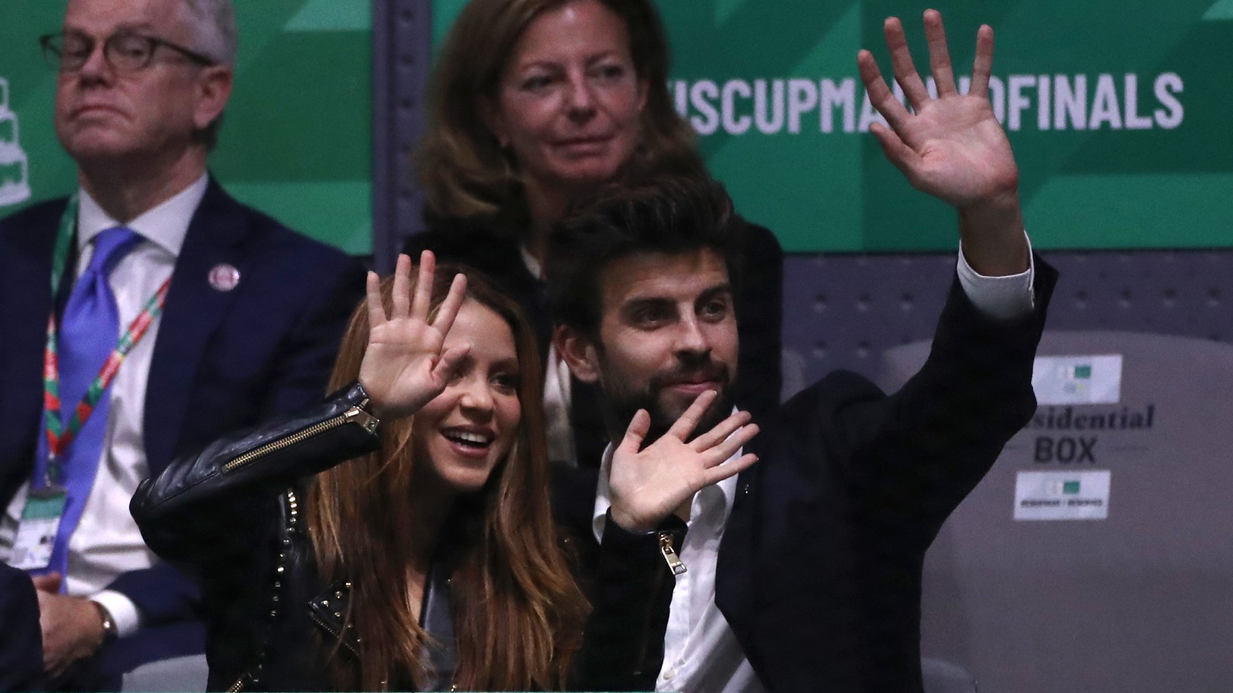 Shakira y Gerard Piqué, en la Copa Davis. (Getty)