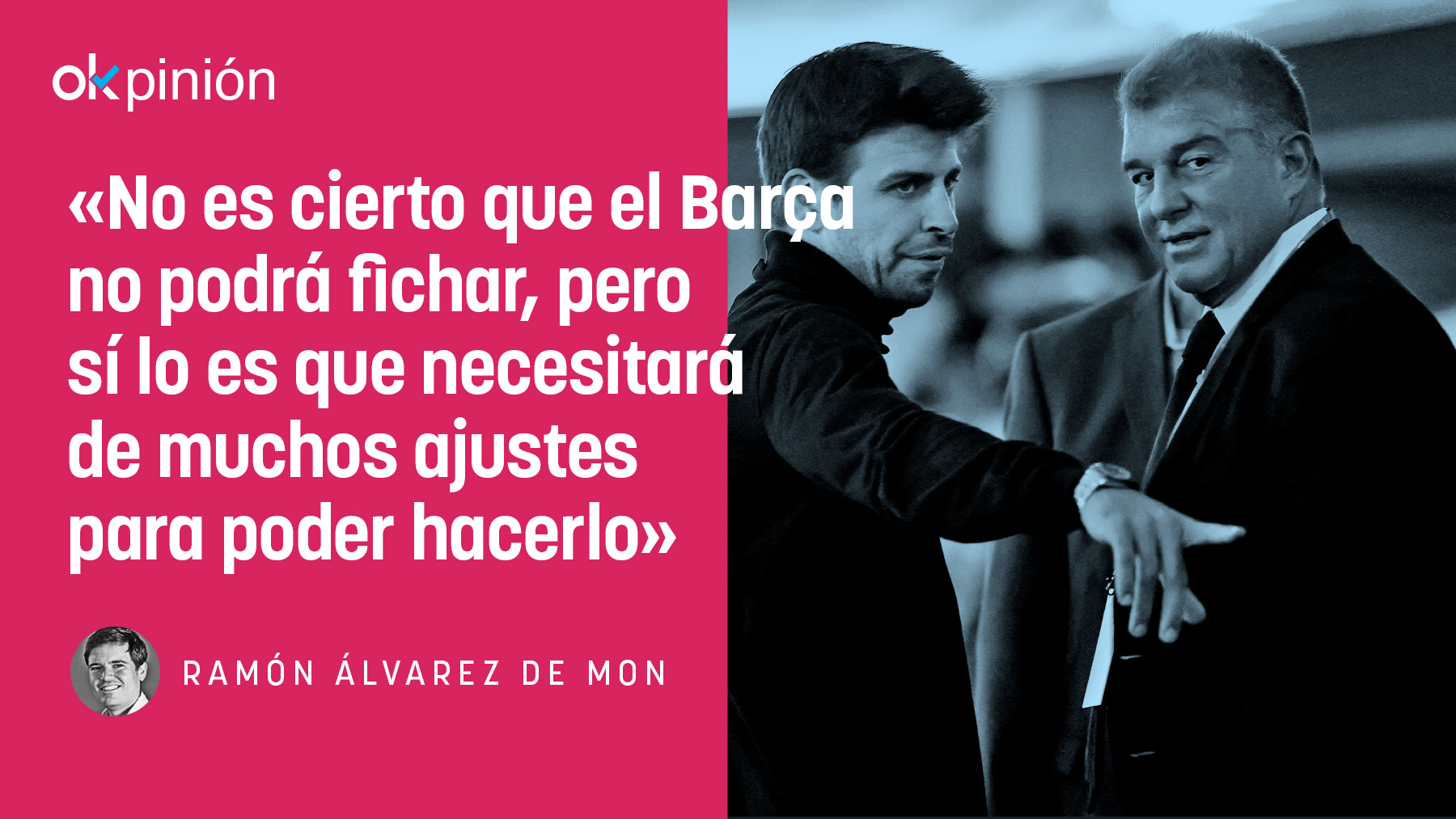 Laporta y Piqué hablan en un evento reciente.