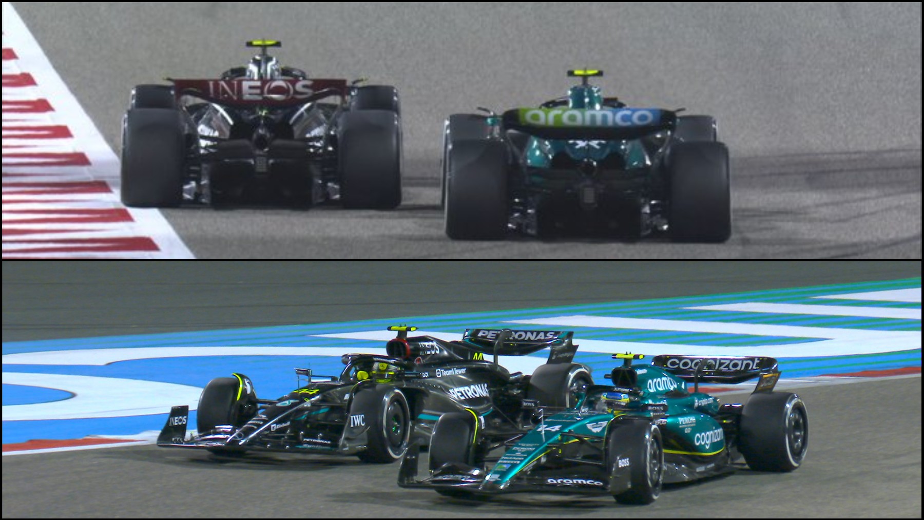 Momento en el que Fernando Alonso supera a Hamilton.